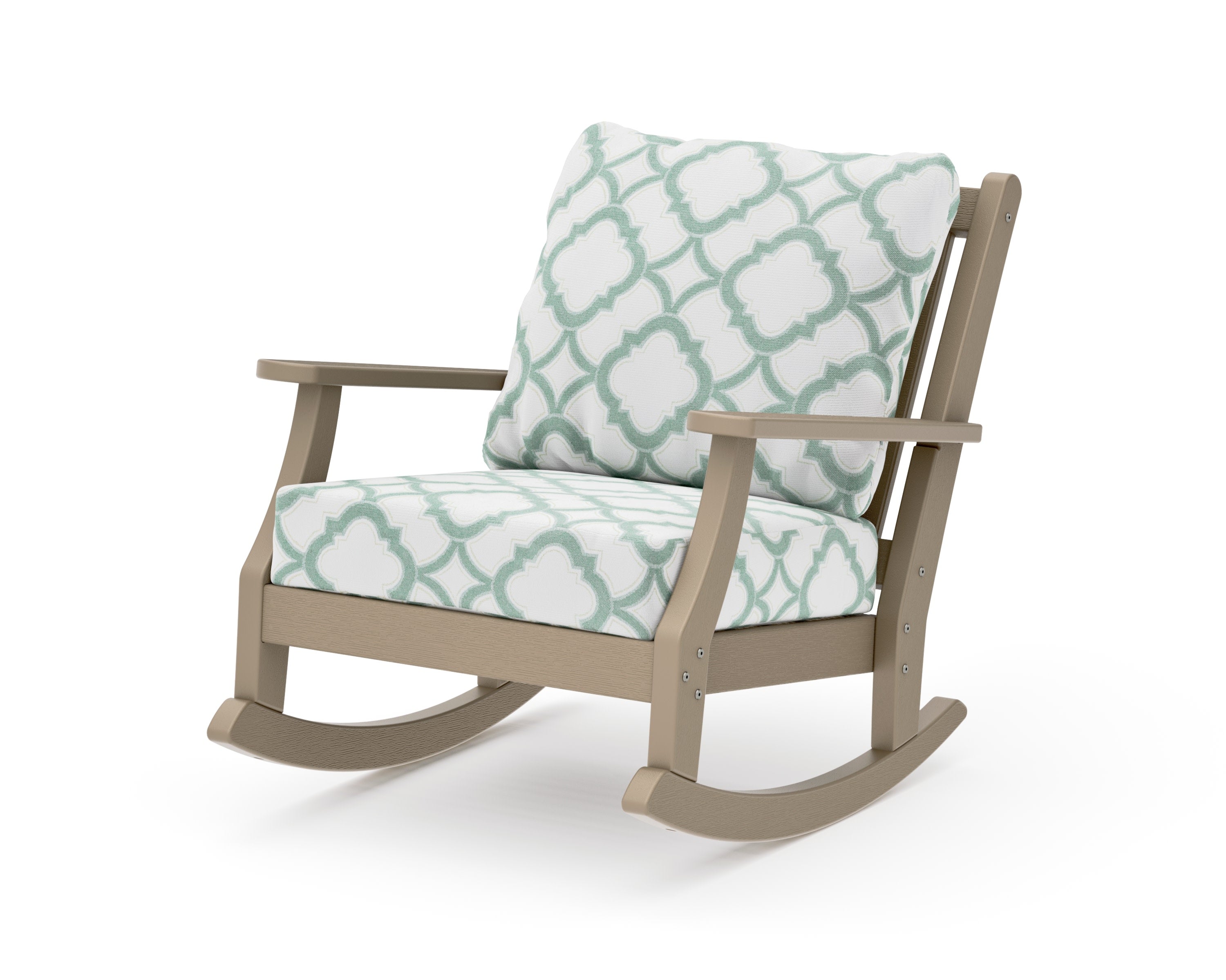 Wovendale Deep Seating Rocking Chair in Vintage Sahara / Trellis Glacier Spa