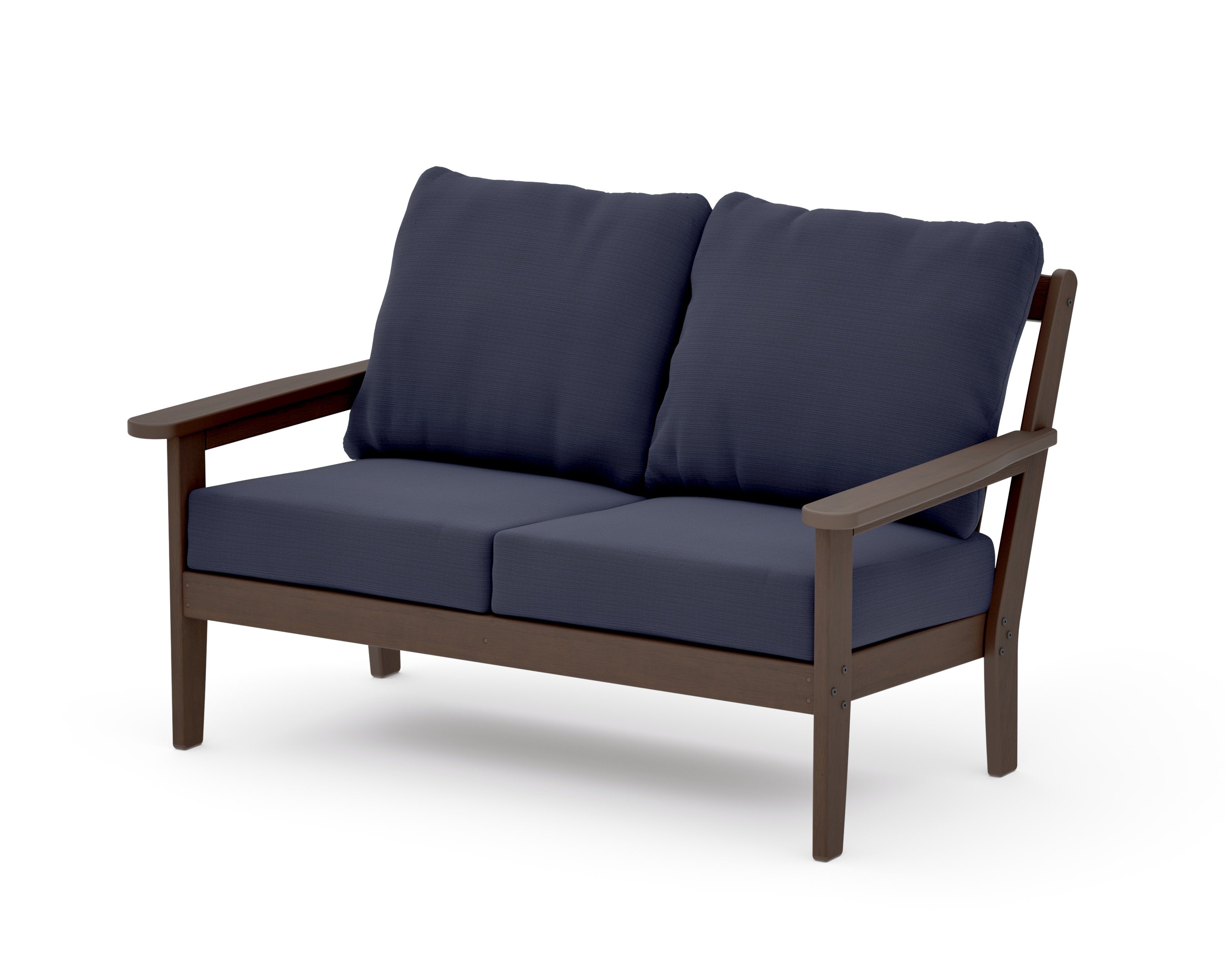 Cottage Deep Seating Loveseat in Kona / Navy Linen