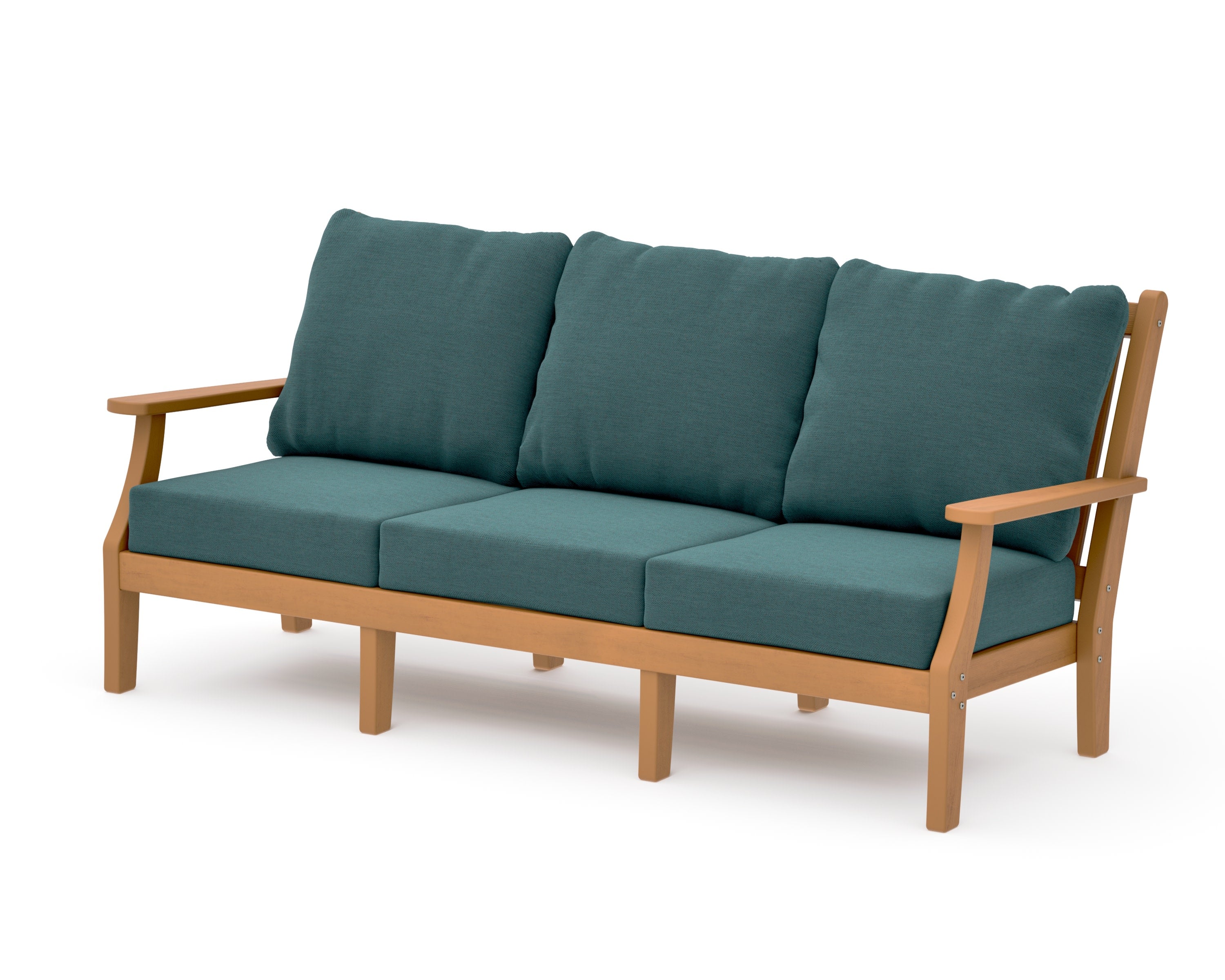 Wovendale Deep Seating Sofa in Natural / Ocean Teal