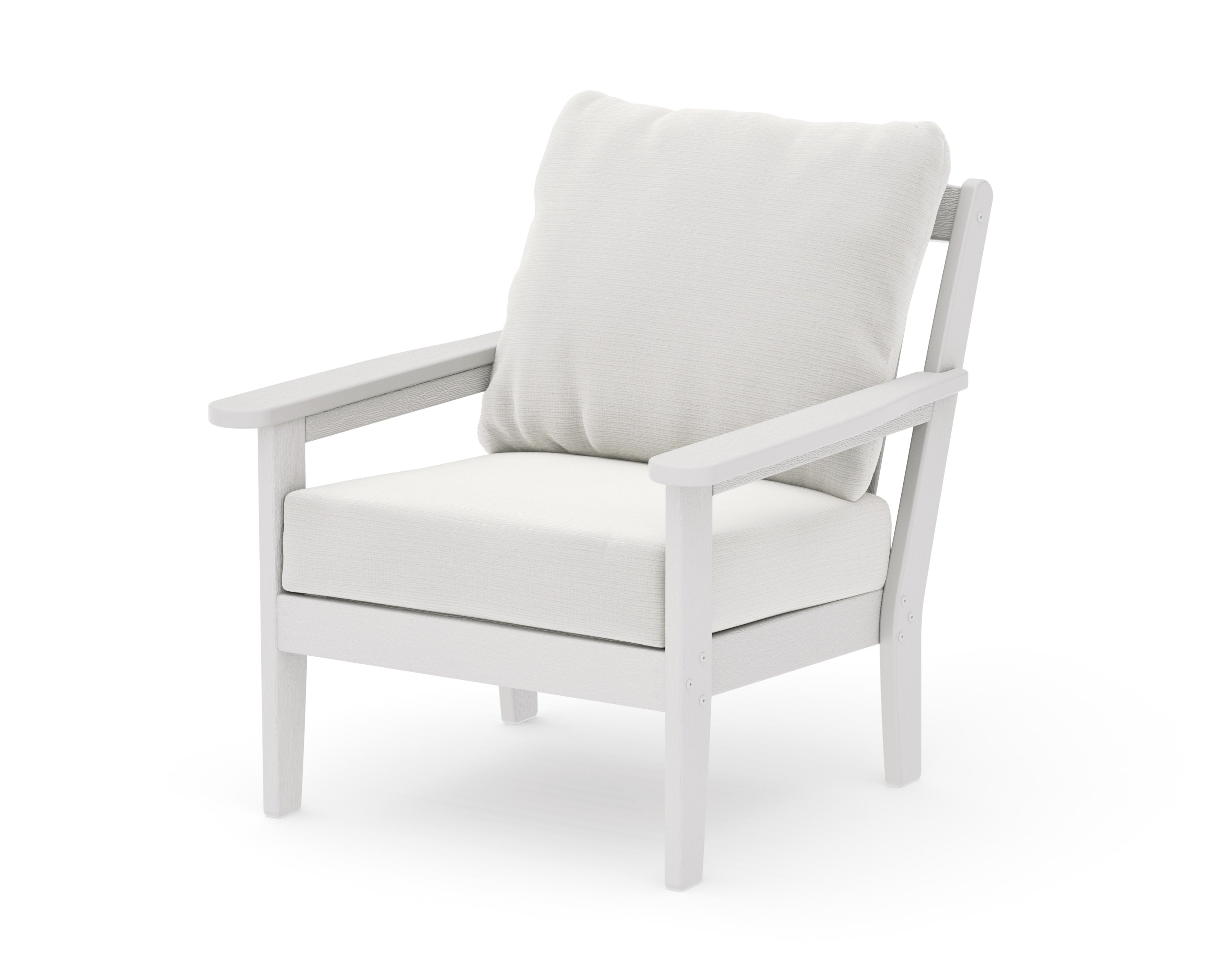 Cottage Deep Seating Chair in Vintage White / Natural Linen