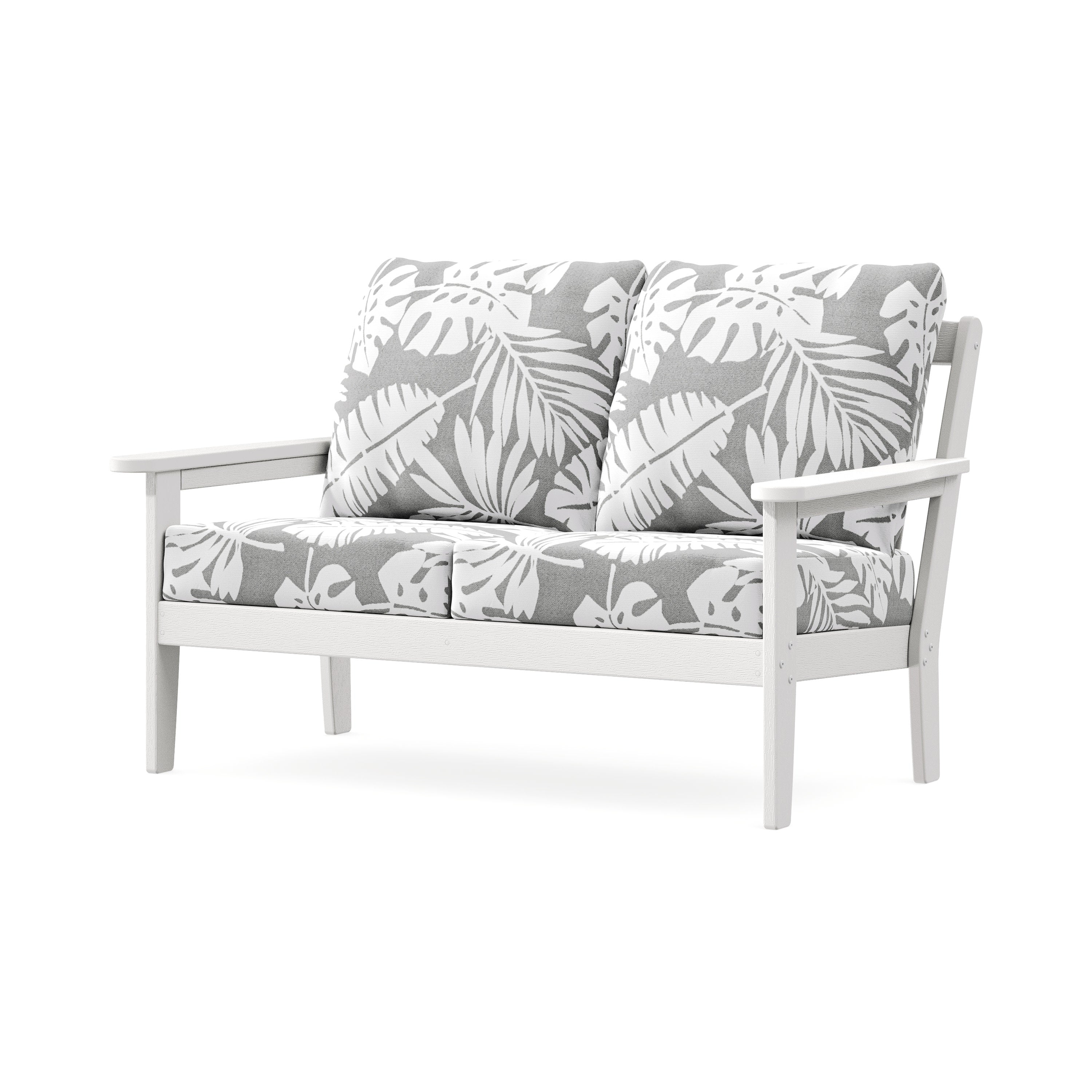 Cottage Deep Seating Loveseat in Vintage White / Leaf Grey Mist