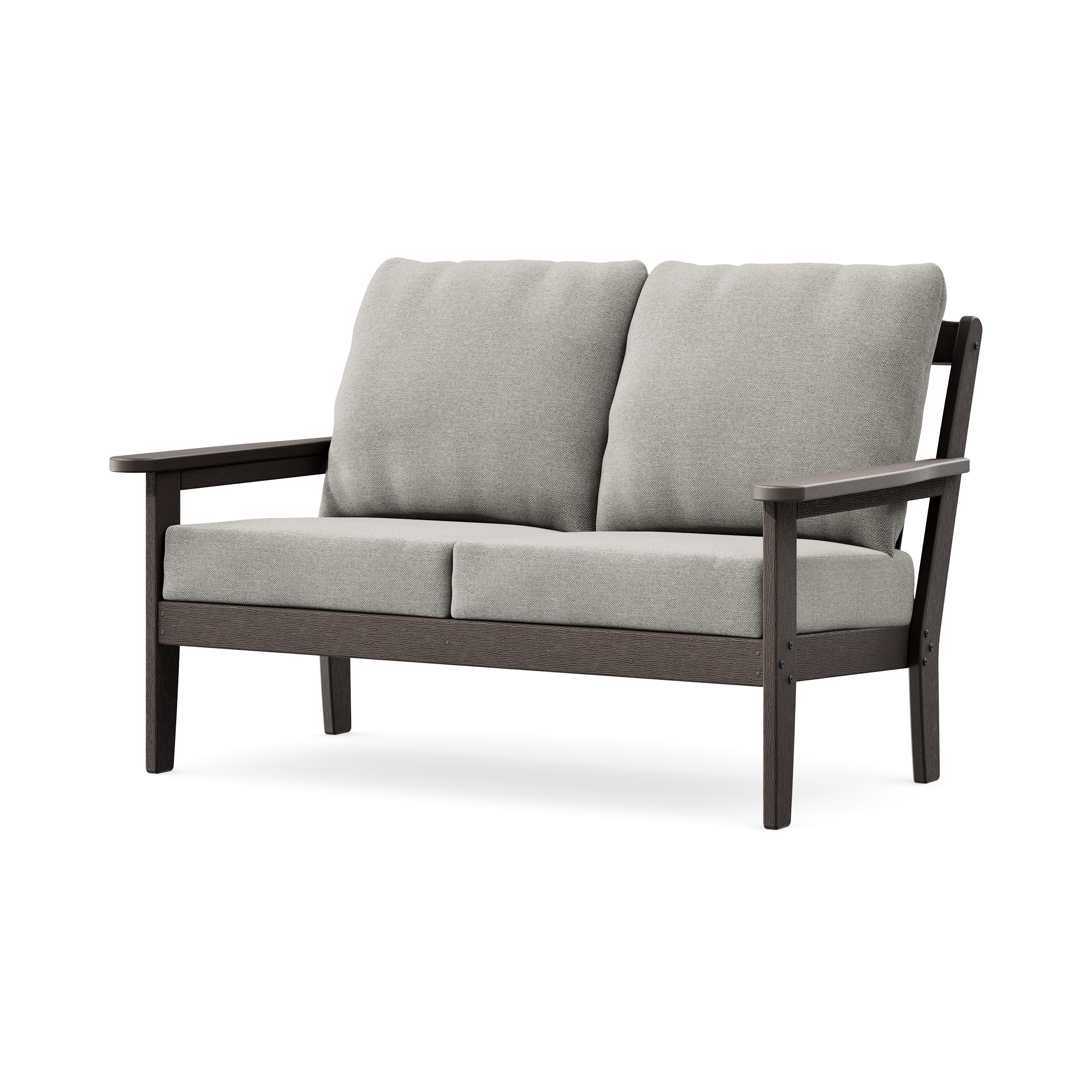 Cottage Deep Seating Loveseat in Vintage Coffee / Weathered Tweed
