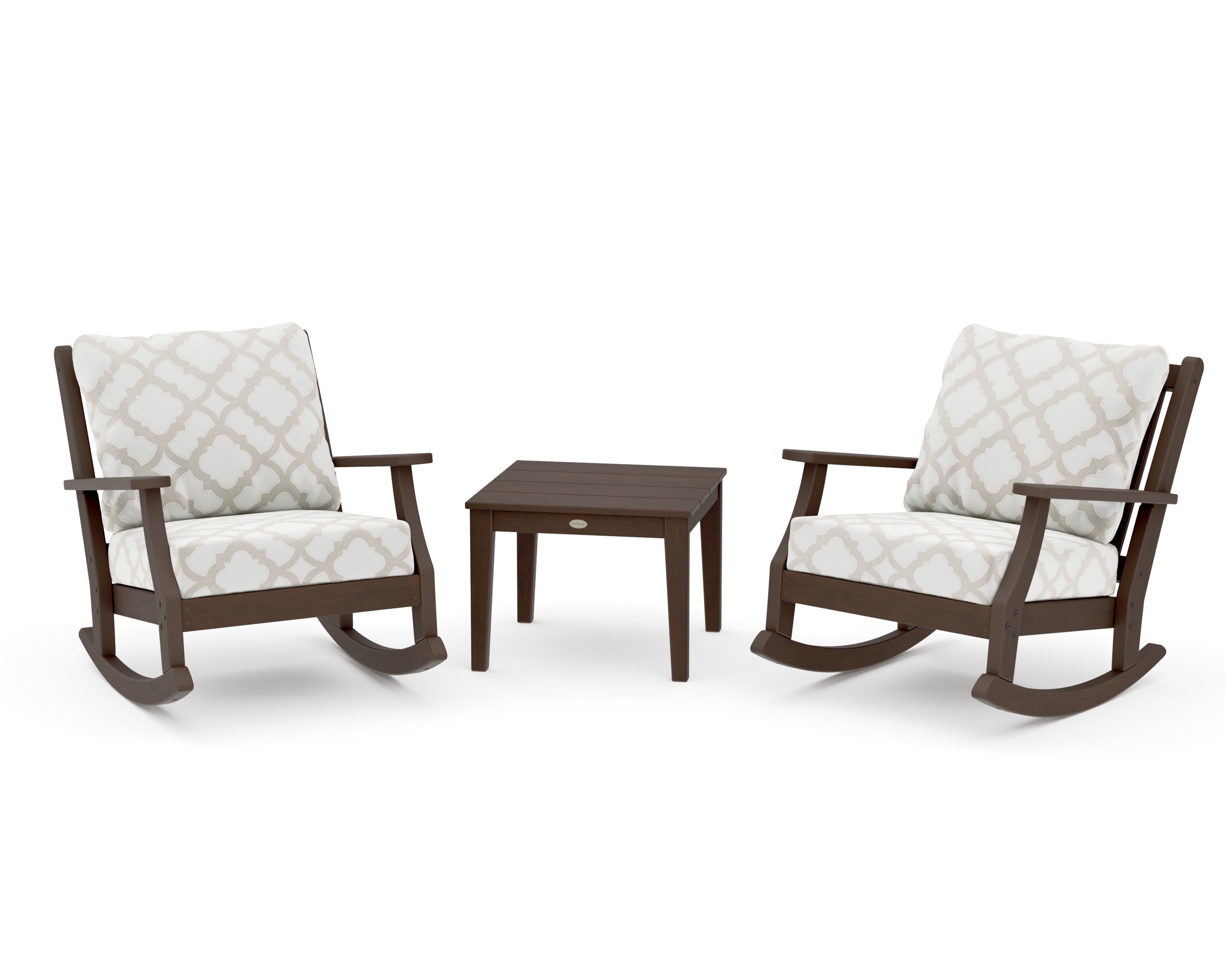 Wovendale 3-Piece Deep Seating Rocker Set in Kona / Trellis Dune Burlap