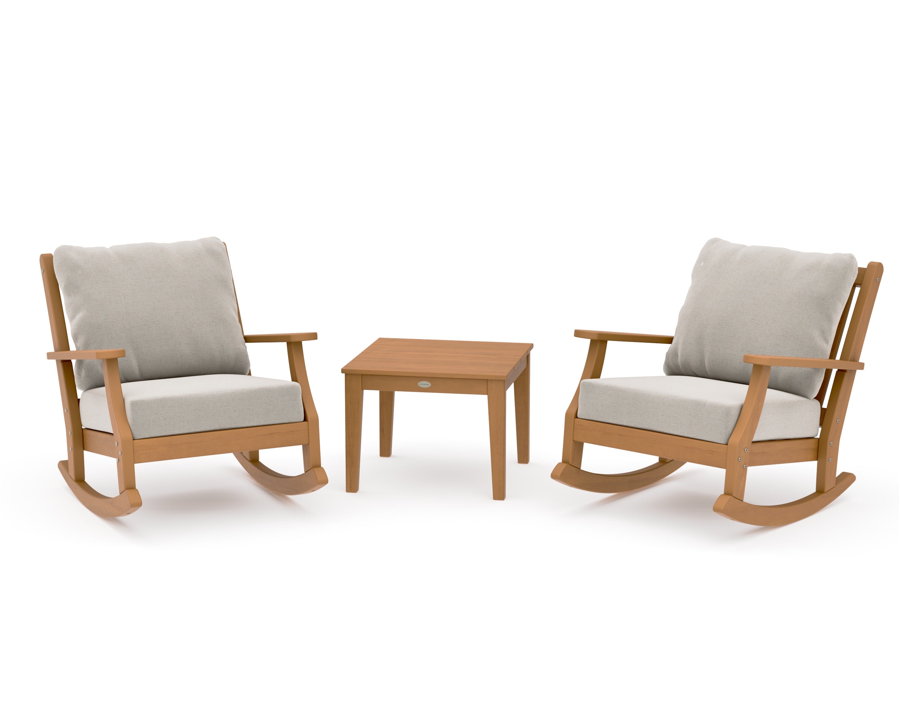 Wovendale 3-Piece Deep Seating Rocker Set in Natural / Dune Burlap