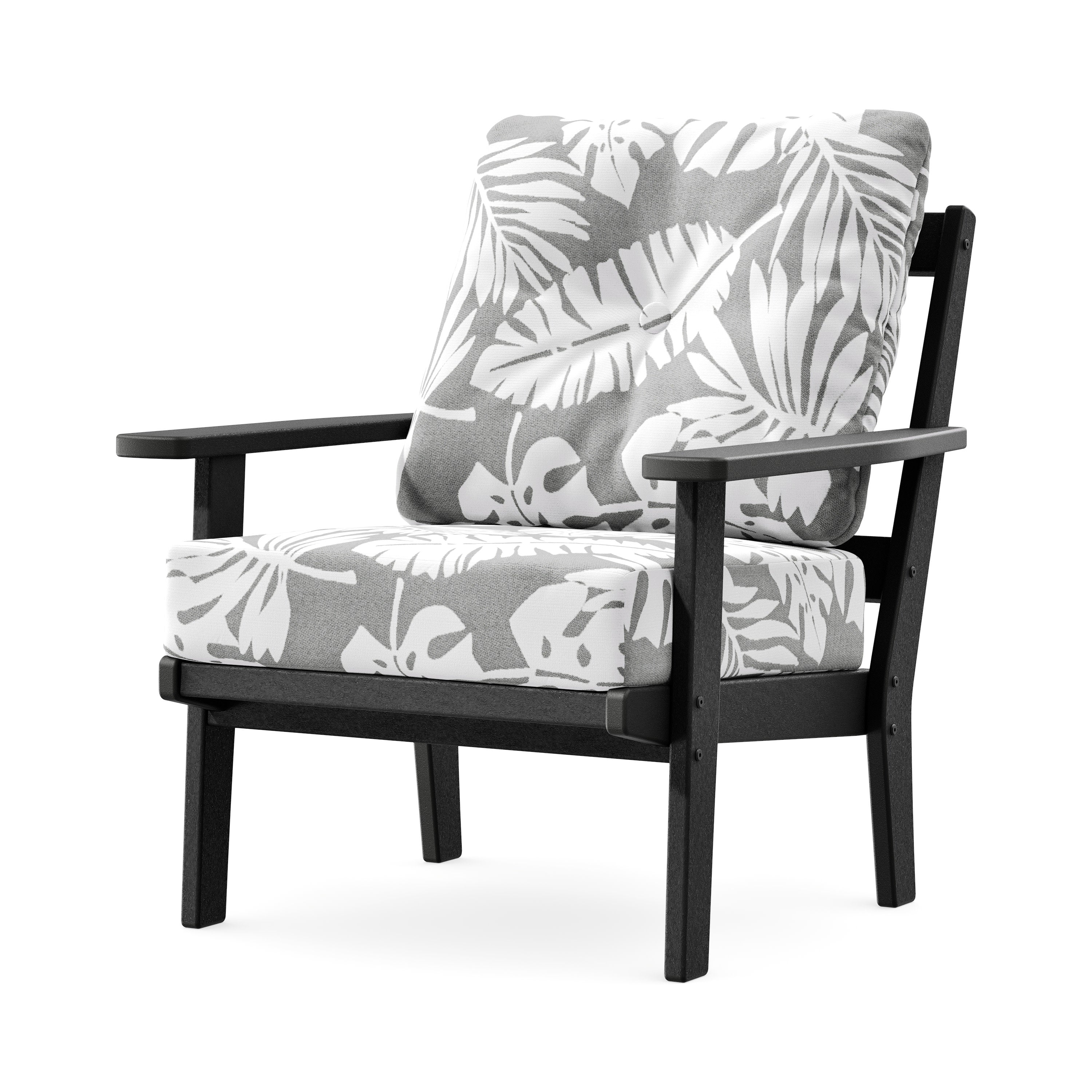 Prairie Deep Seating Chair in Black / Leaf Grey Mist
