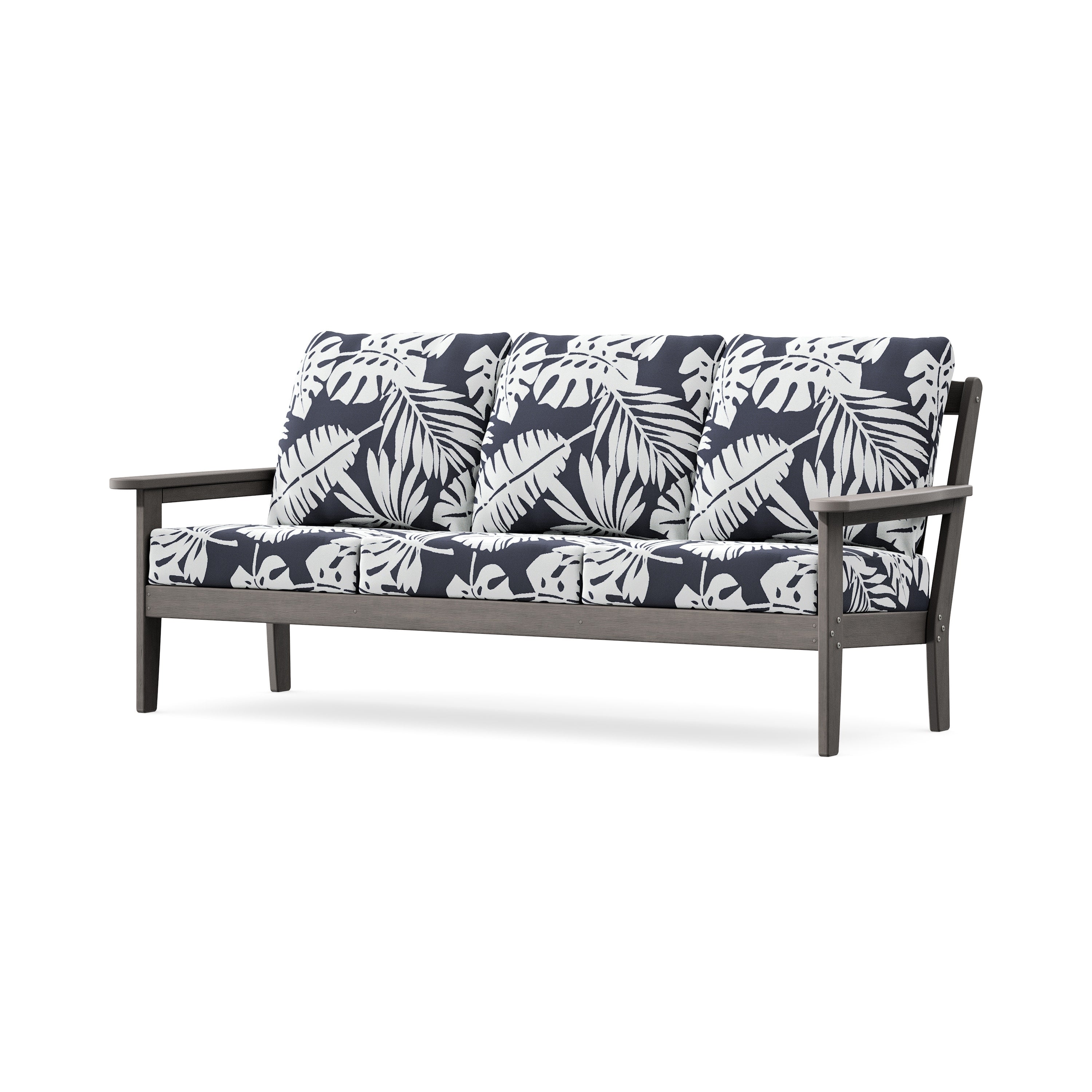 Cottage Deep Seating Sofa in Driftwood / Leaf Navy