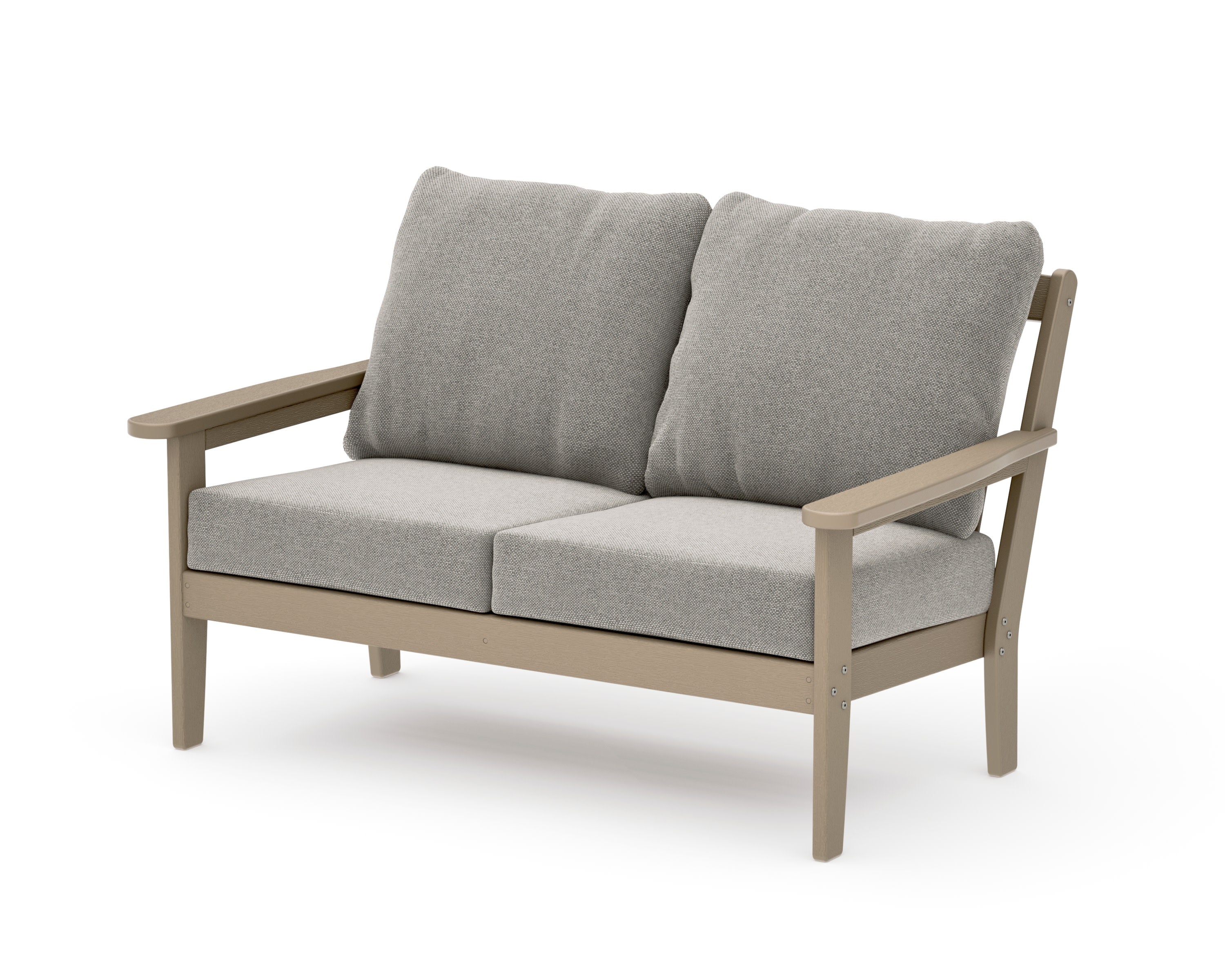 Cottage Deep Seating Loveseat in Vintage Sahara / Weathered Tweed