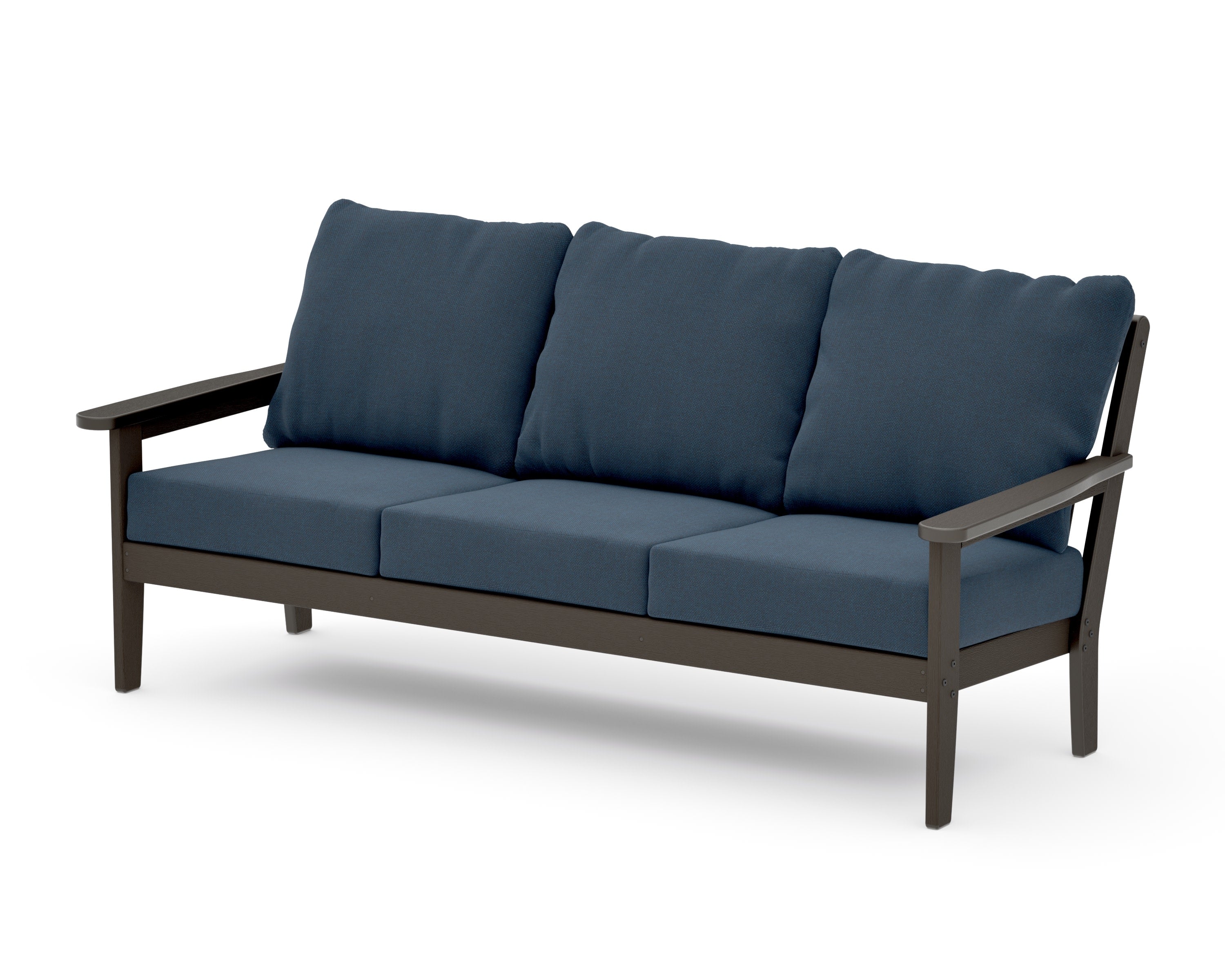 Cottage Deep Seating Sofa in Vintage Coffee / Marine Indigo
