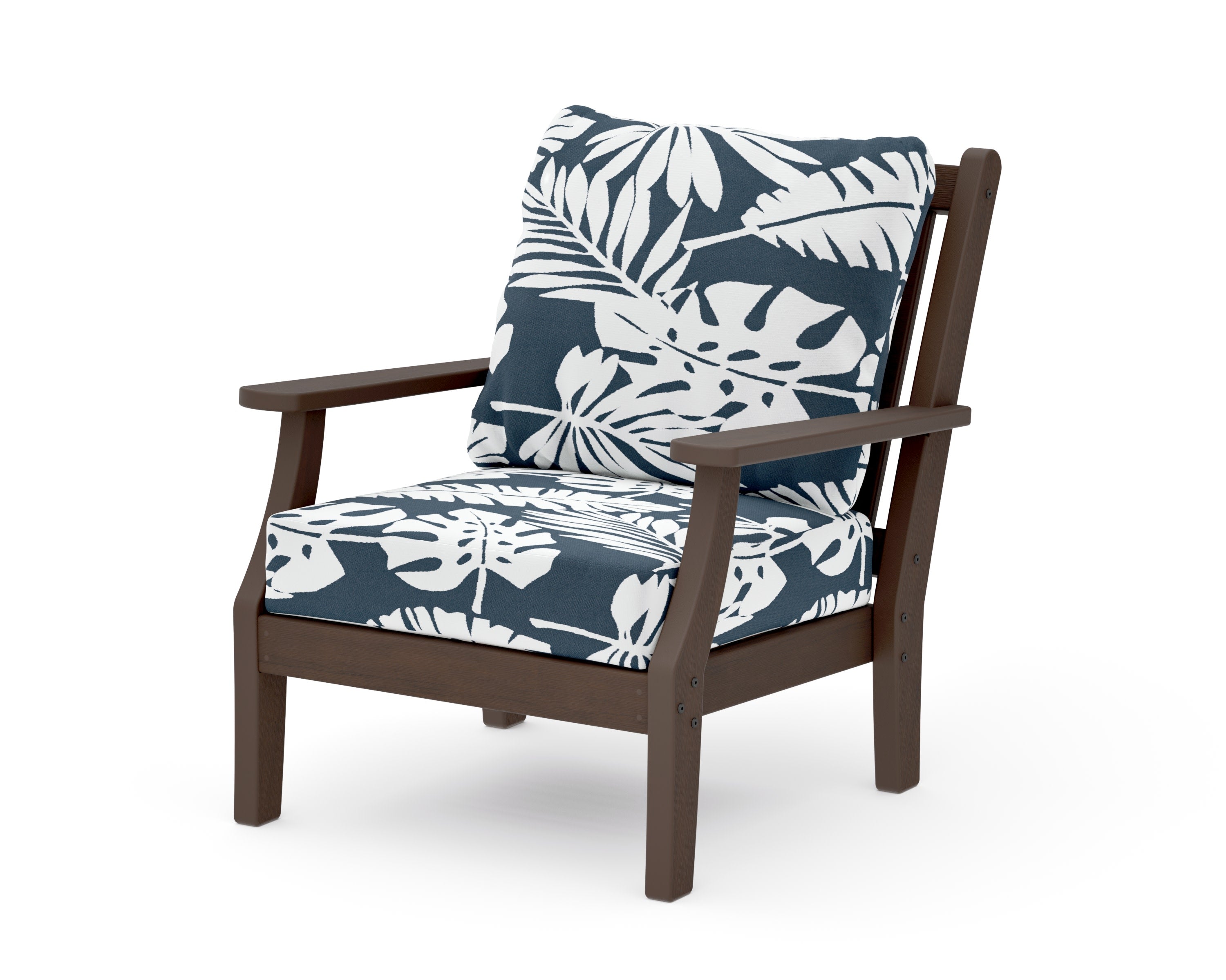 Wovendale Deep Seating Chair in Kona / Leaf Marine Indigo