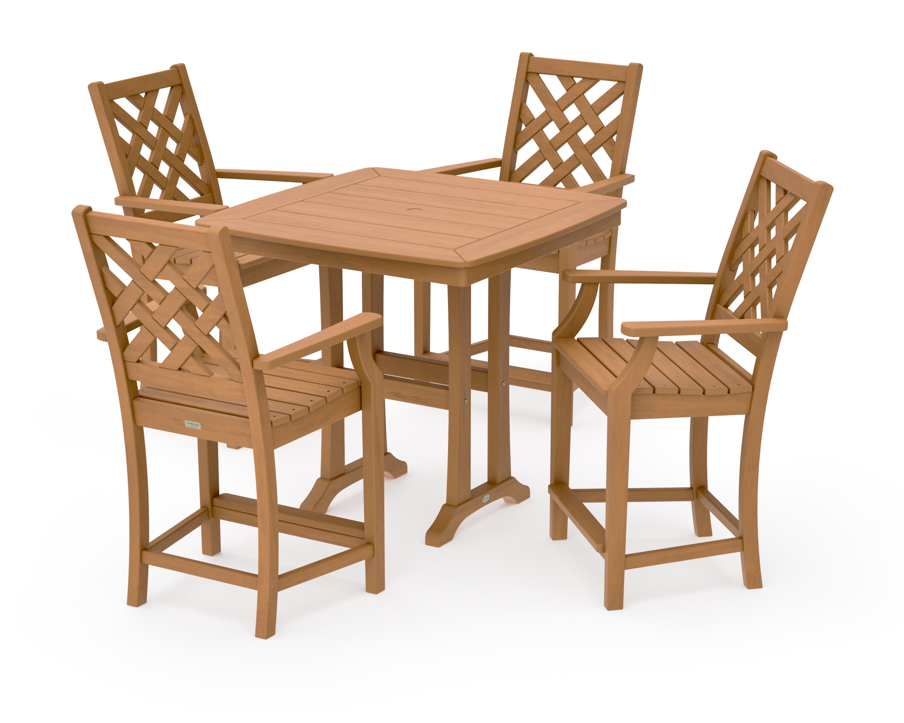 Wovendale 5-Piece Counter Set with Trestle Legs in Natural