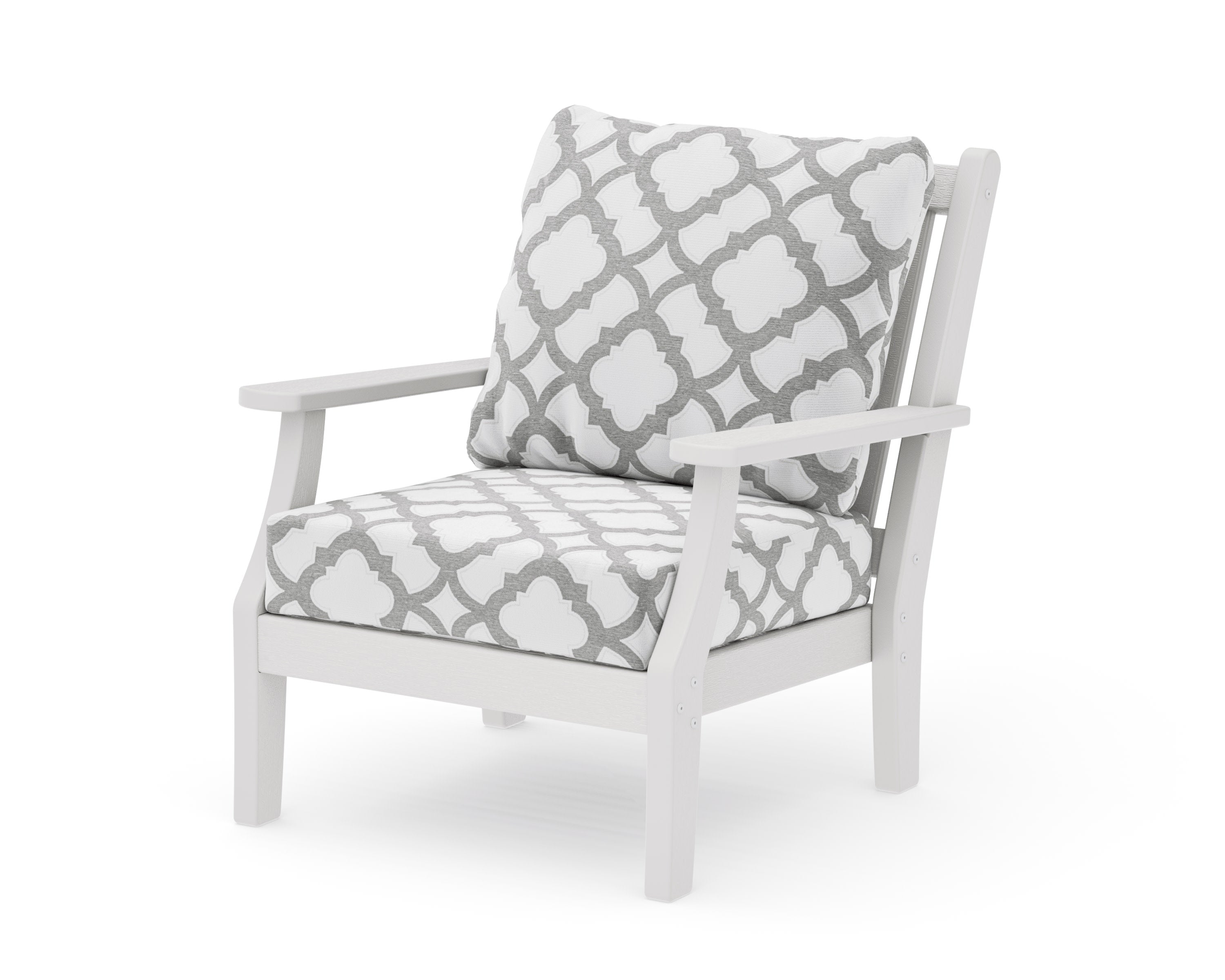 Wovendale Deep Seating Chair in Vintage White / Trellis Grey Mist