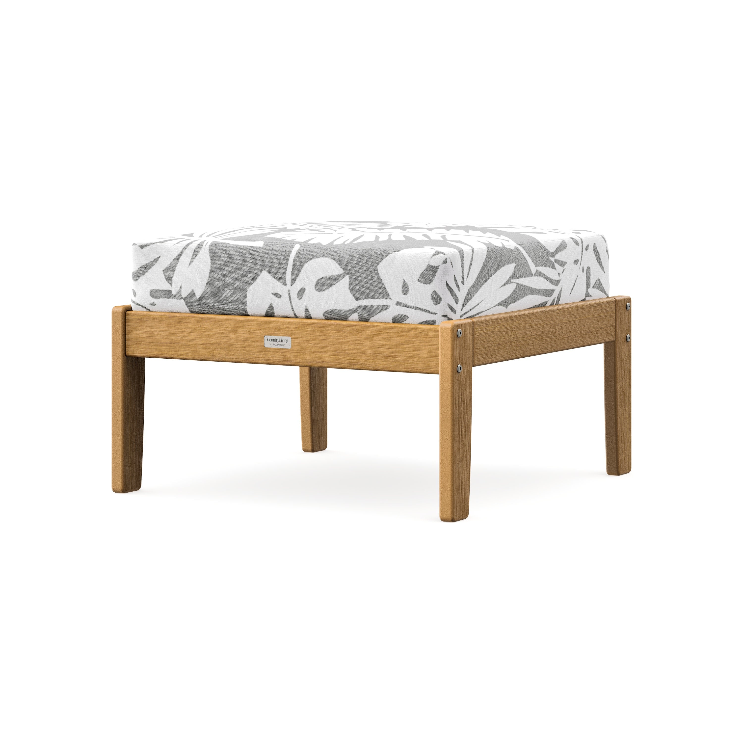 Cottage Deep Seating Ottoman in Natural / Leaf Grey Mist
