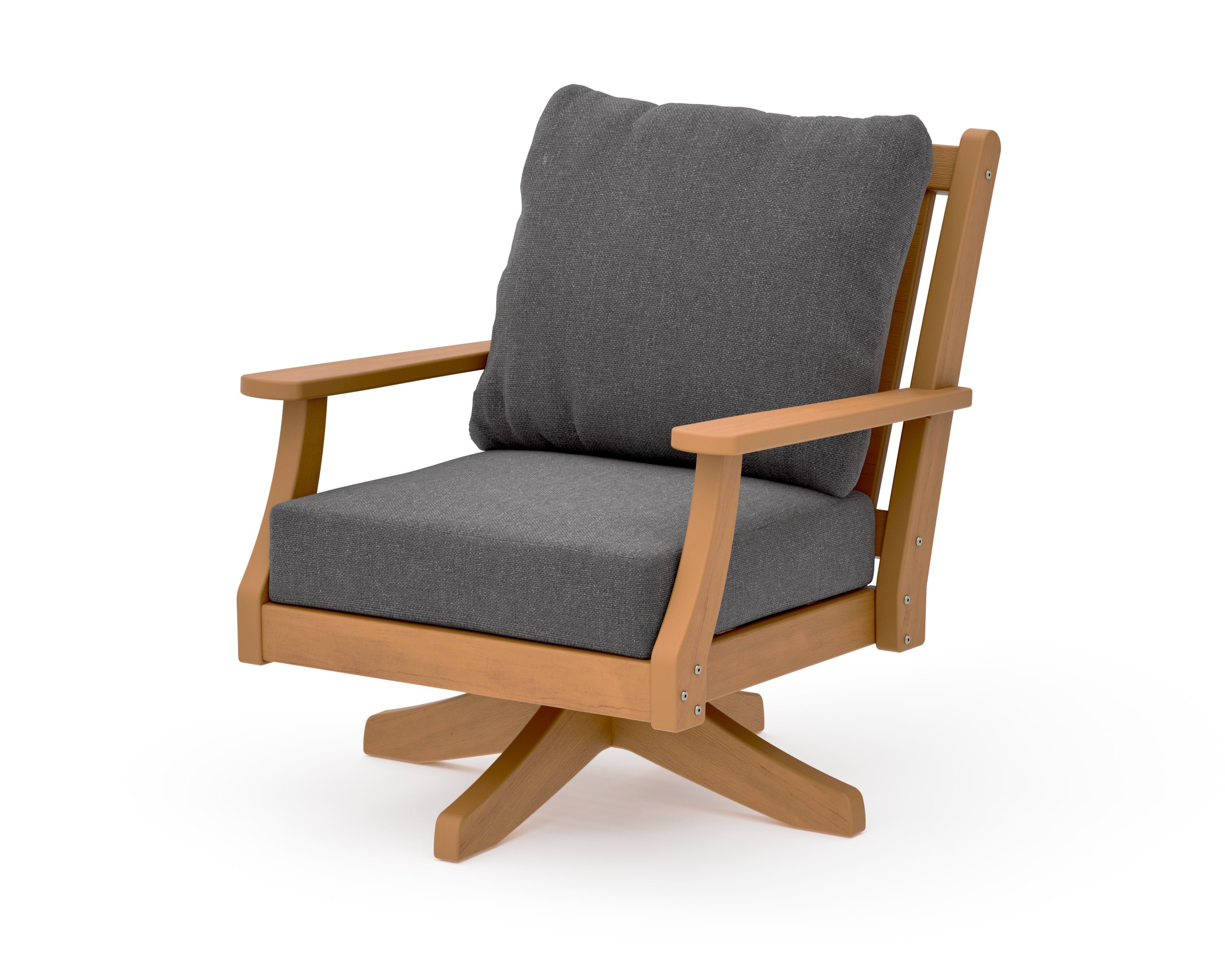 Wovendale Deep Seating Swivel Chair in Natural / Ash Charcoal