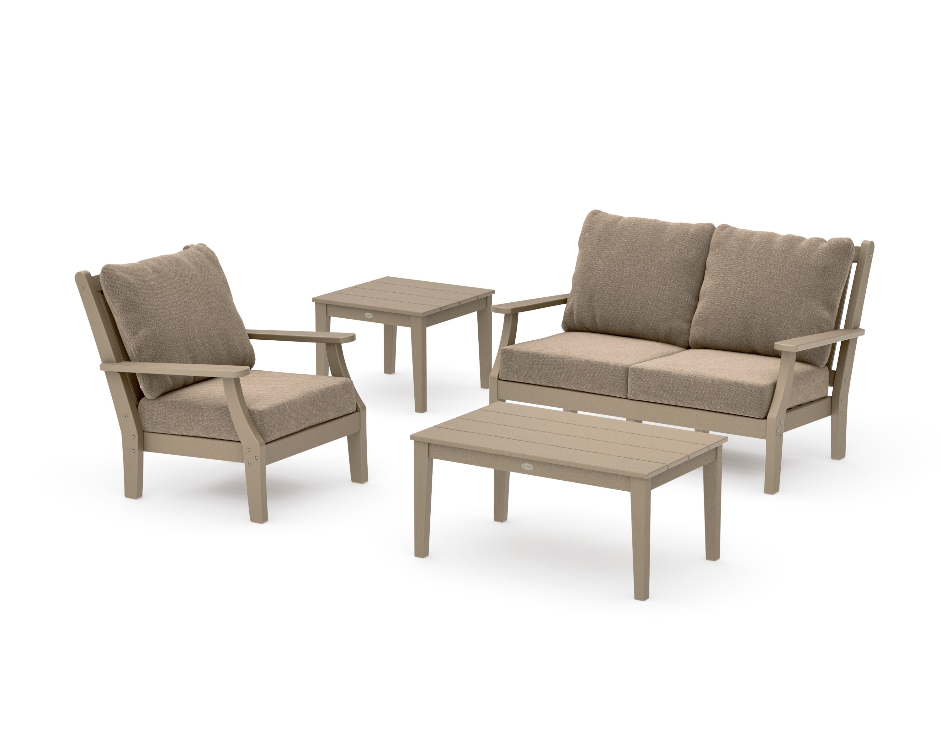 Wovendale 4-Piece Deep Seating Set in Vintage Sahara / Spiced Burlap