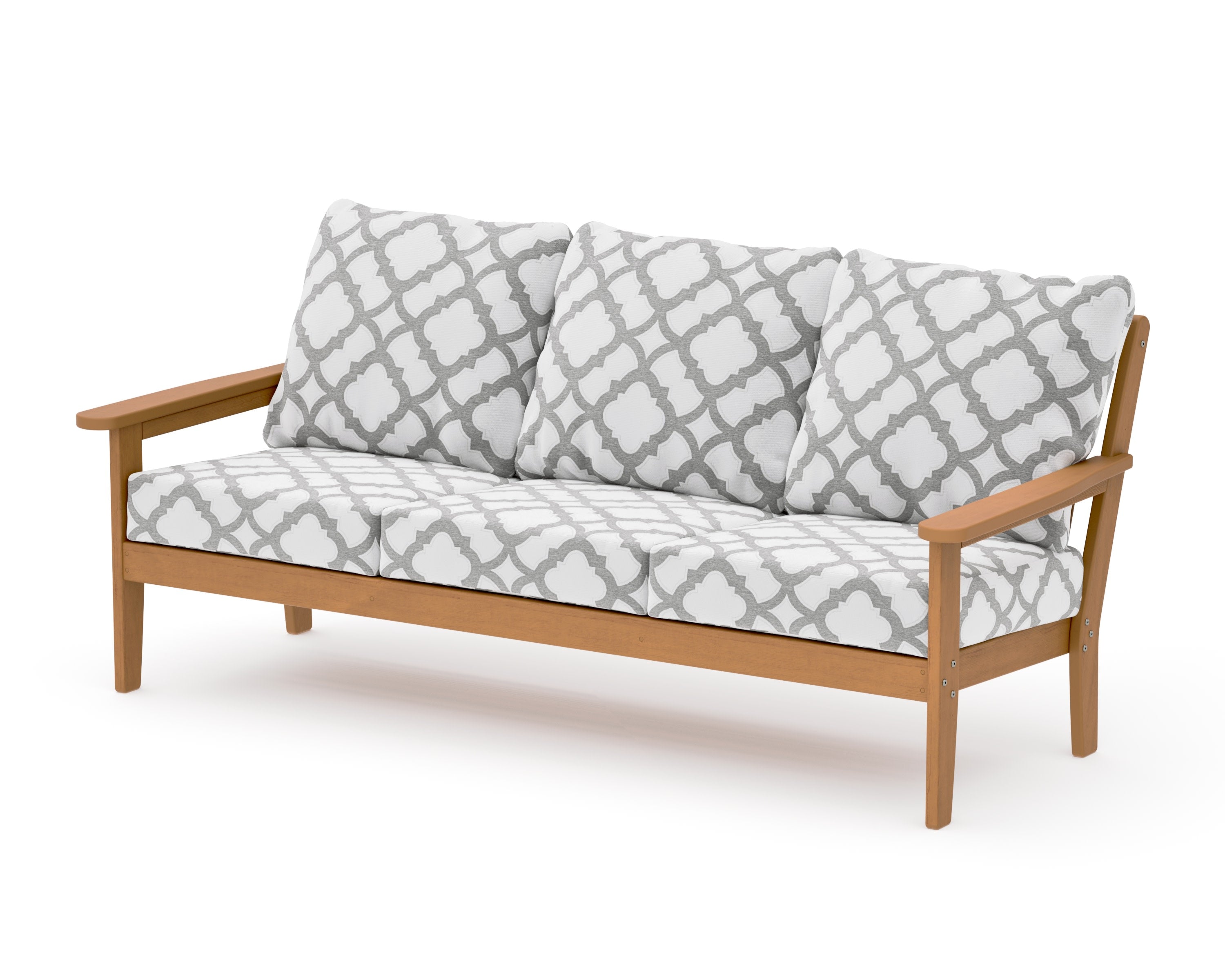 Cottage Deep Seating Sofa in Natural / Trellis Grey Mist