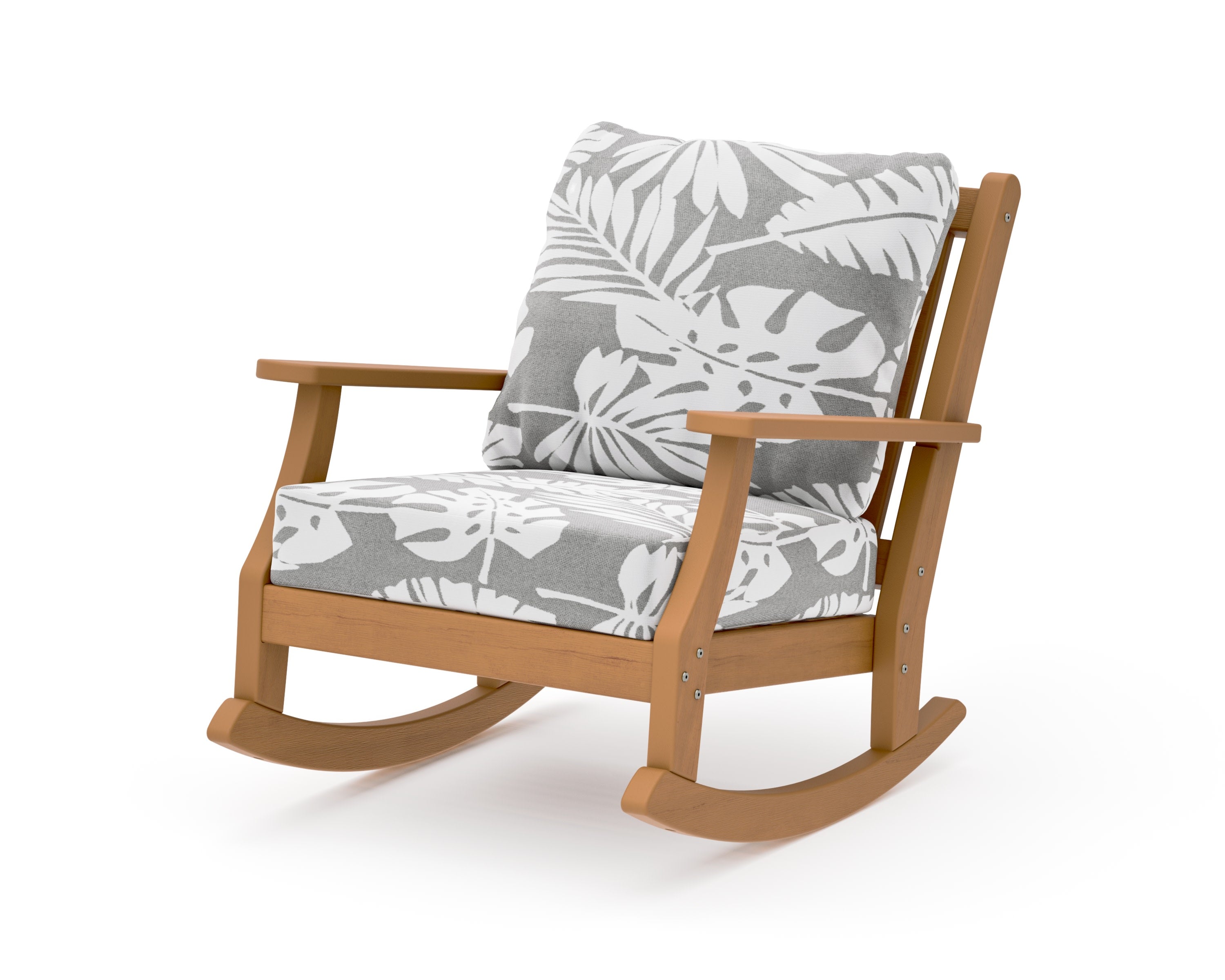 Wovendale Deep Seating Rocking Chair in Natural / Leaf Grey Mist