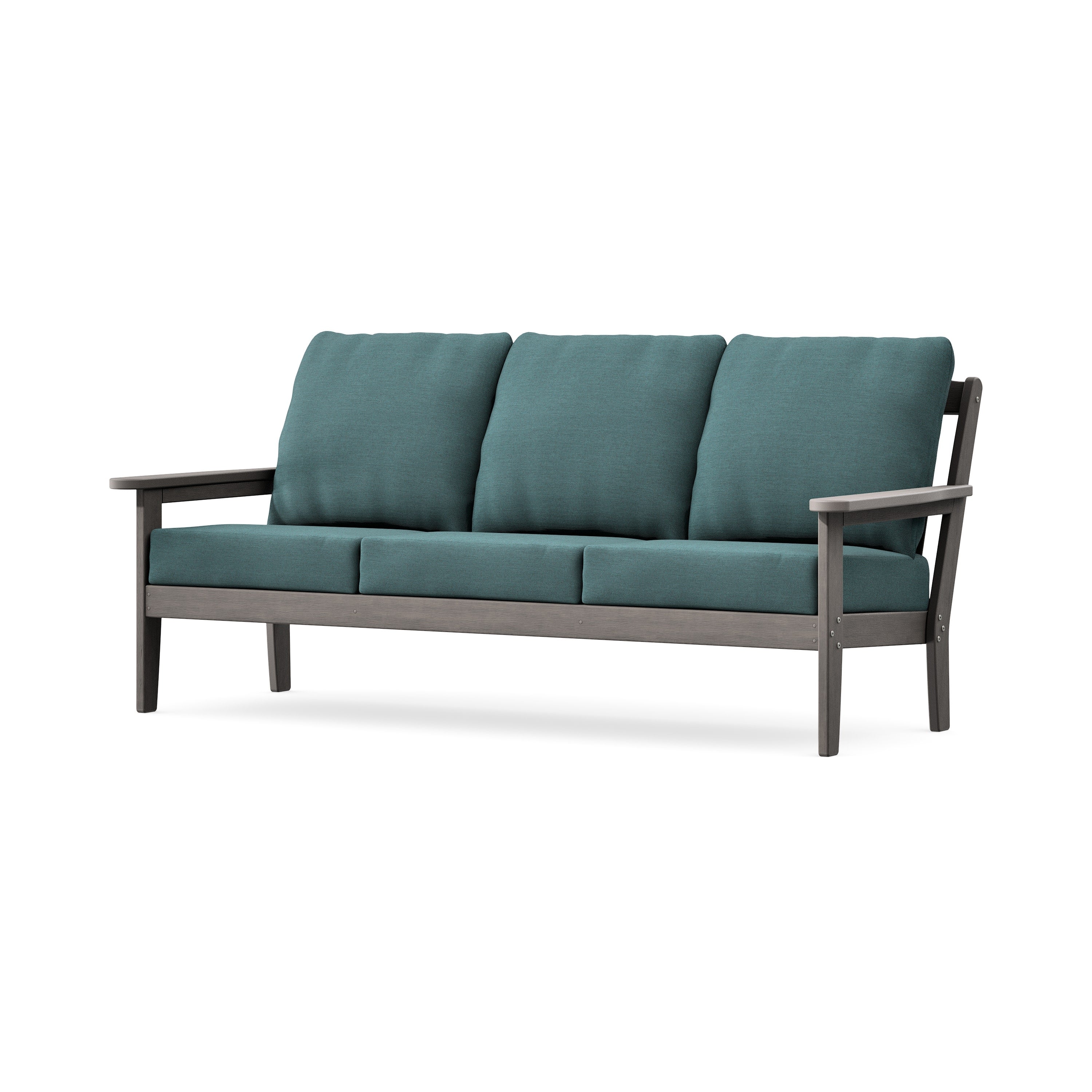 Cottage Deep Seating Sofa in Driftwood / Ocean Teal