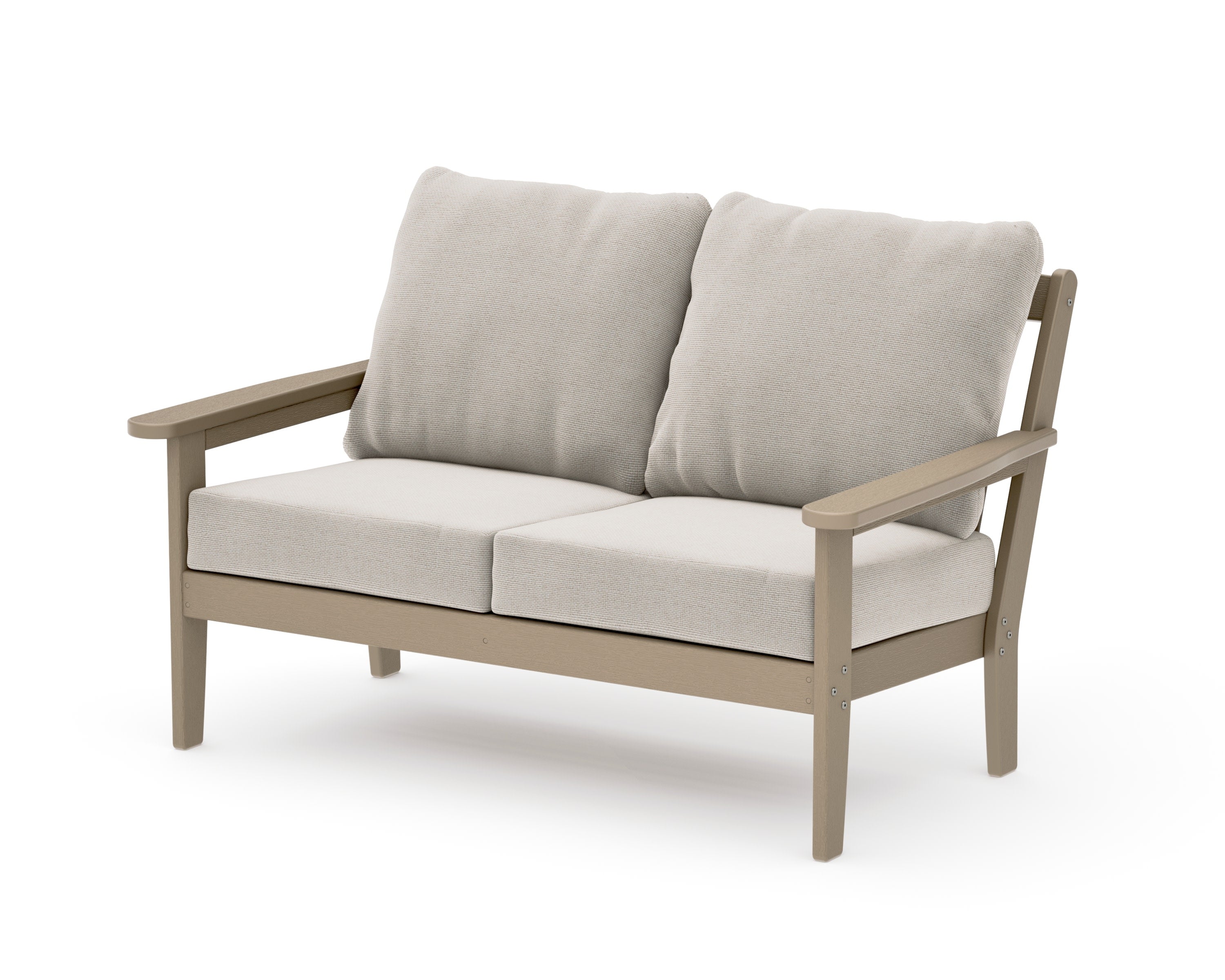 Cottage Deep Seating Loveseat in Vintage Sahara / Dune Burlap