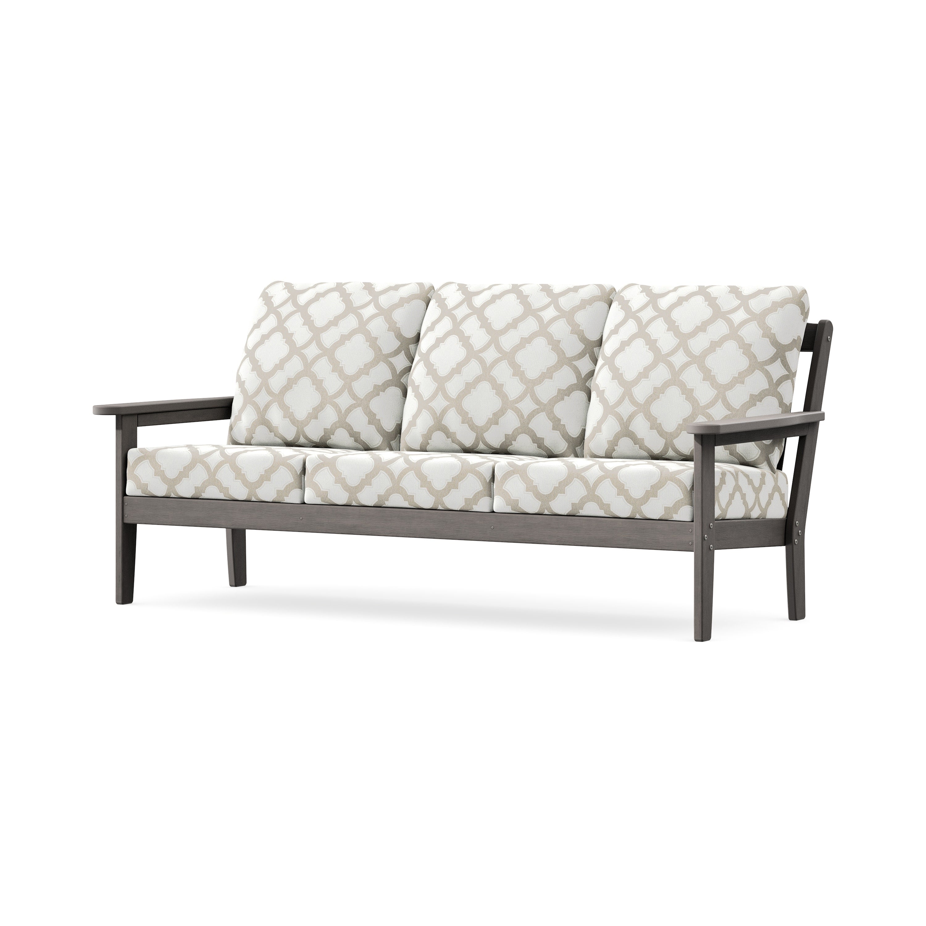 Cottage Deep Seating Sofa in Driftwood / Trellis Dune Burlap