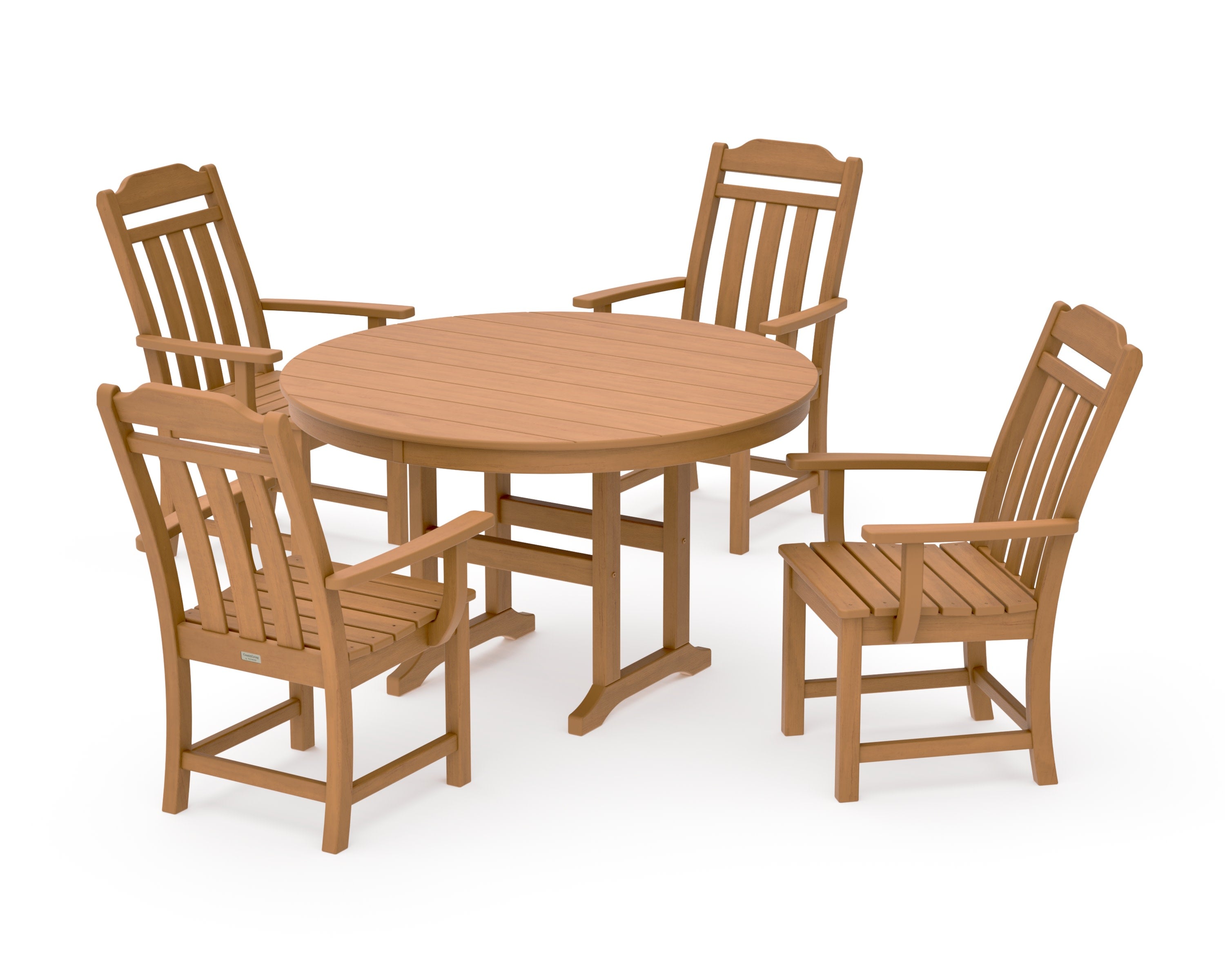 Cottage 5-Piece Round Farmhouse Dining Set in Natural