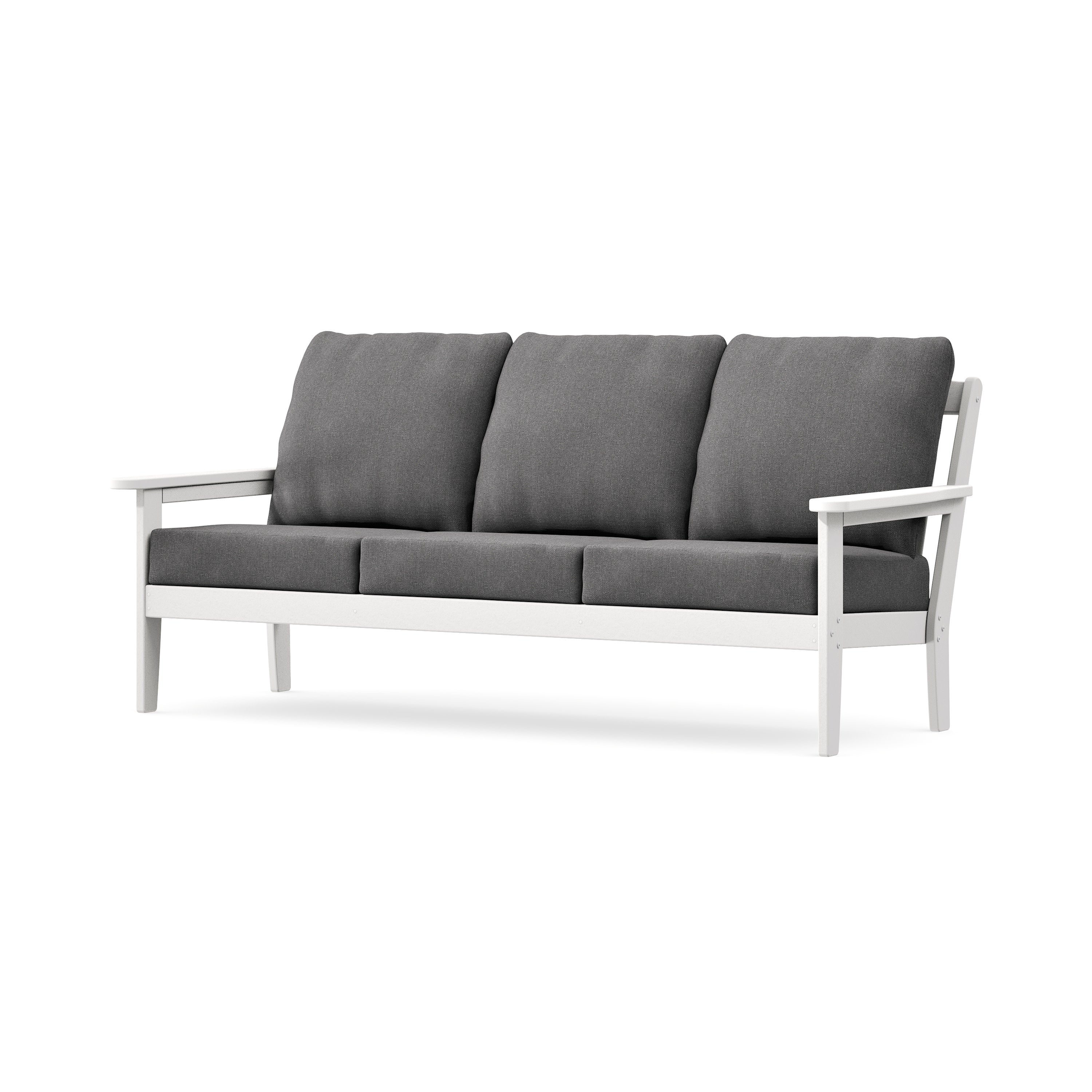 Cottage Deep Seating Sofa in White / Ash Charcoal