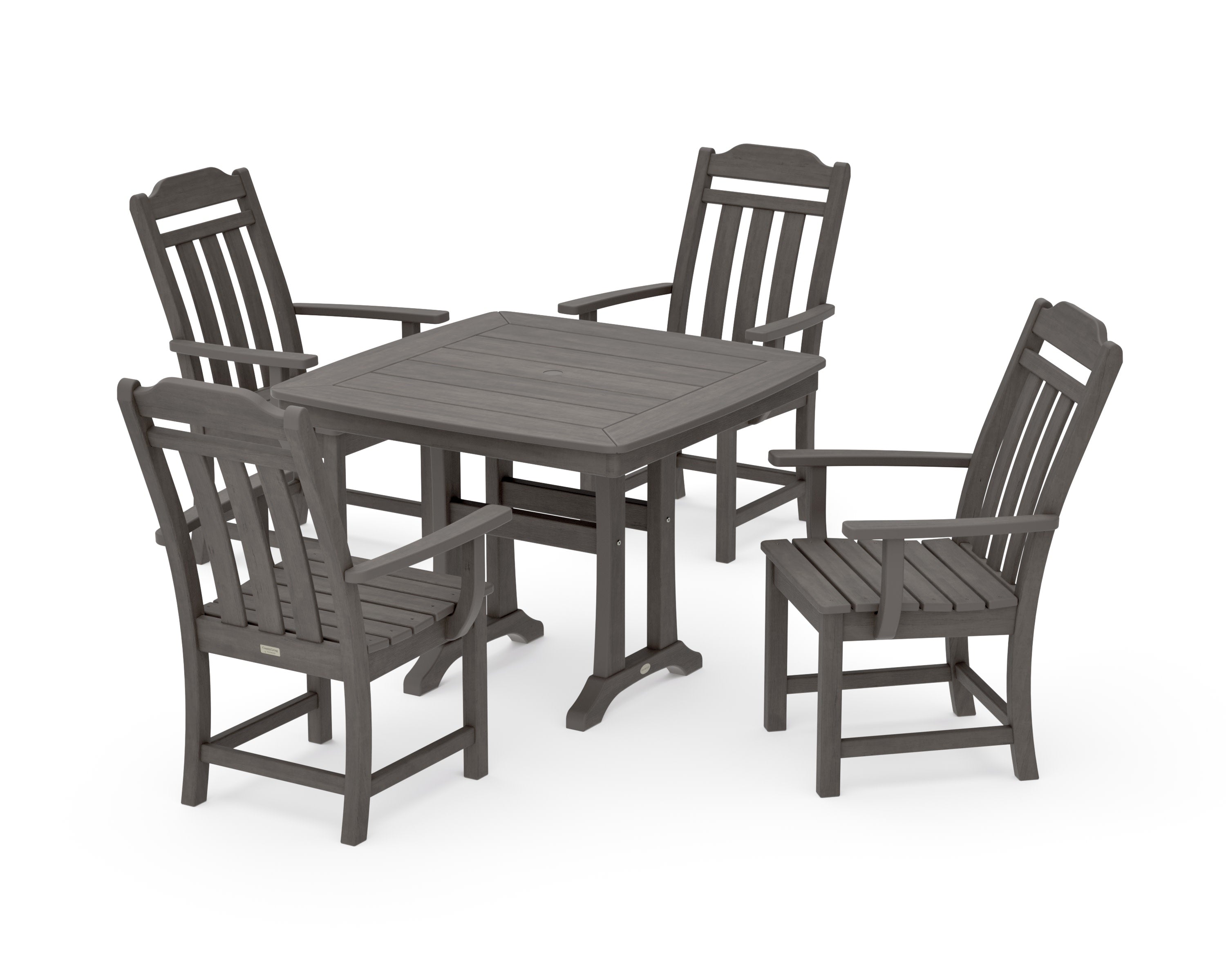 Cottage 5-Piece Dining Set with Trestle Legs in Driftwood