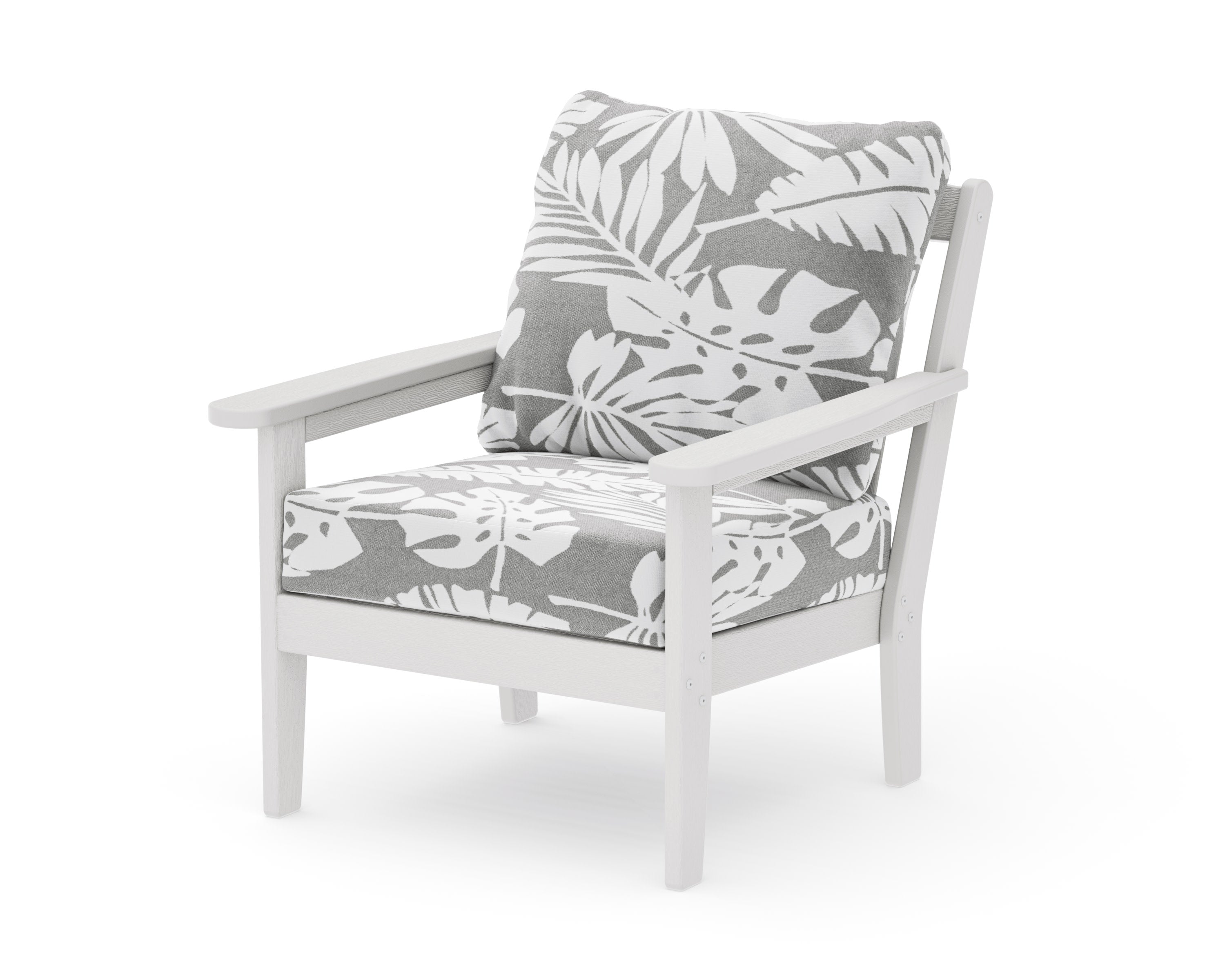 Cottage Deep Seating Chair in Vintage White / Leaf Grey Mist
