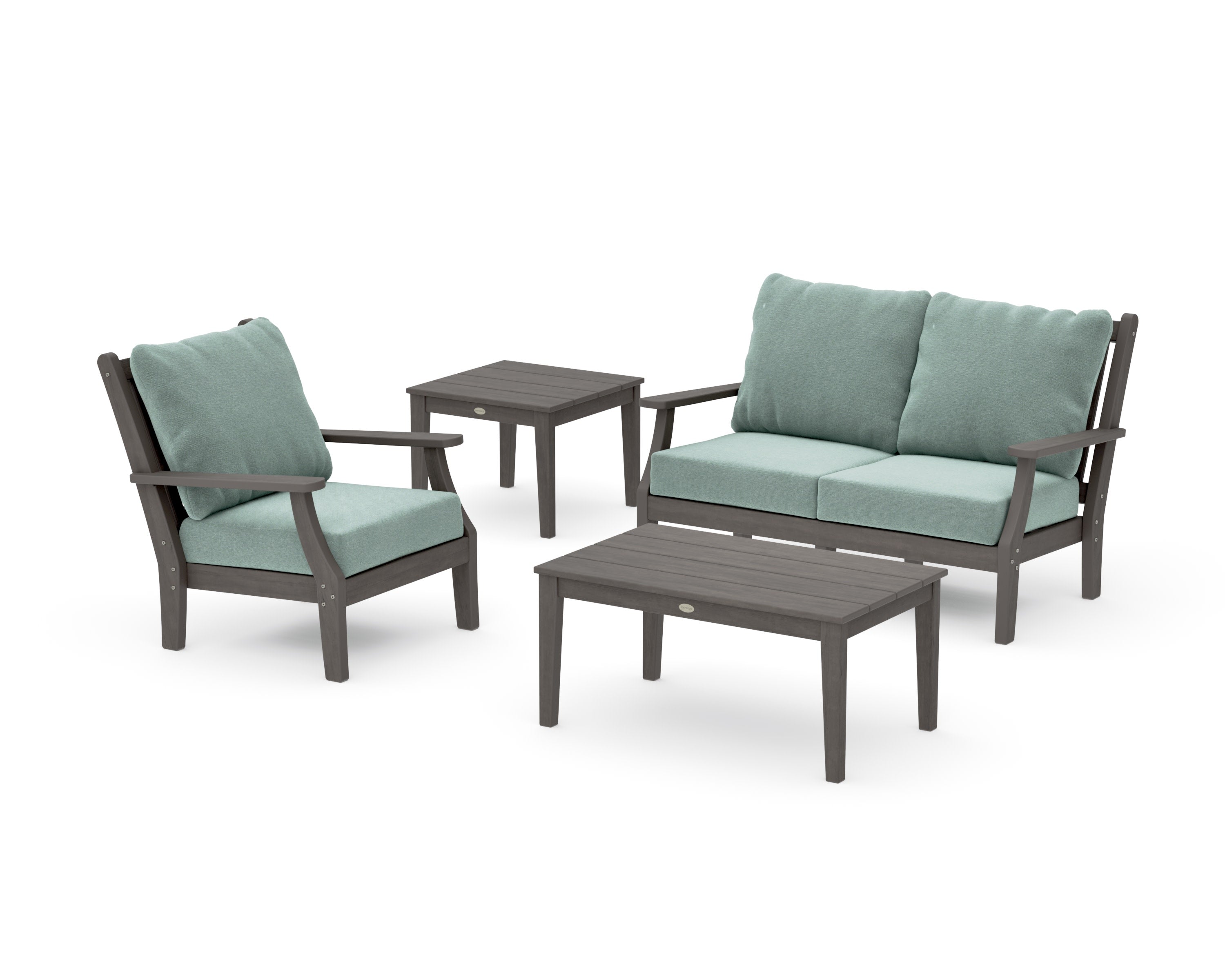 Wovendale 4-Piece Deep Seating Set in Driftwood / Glacier Spa
