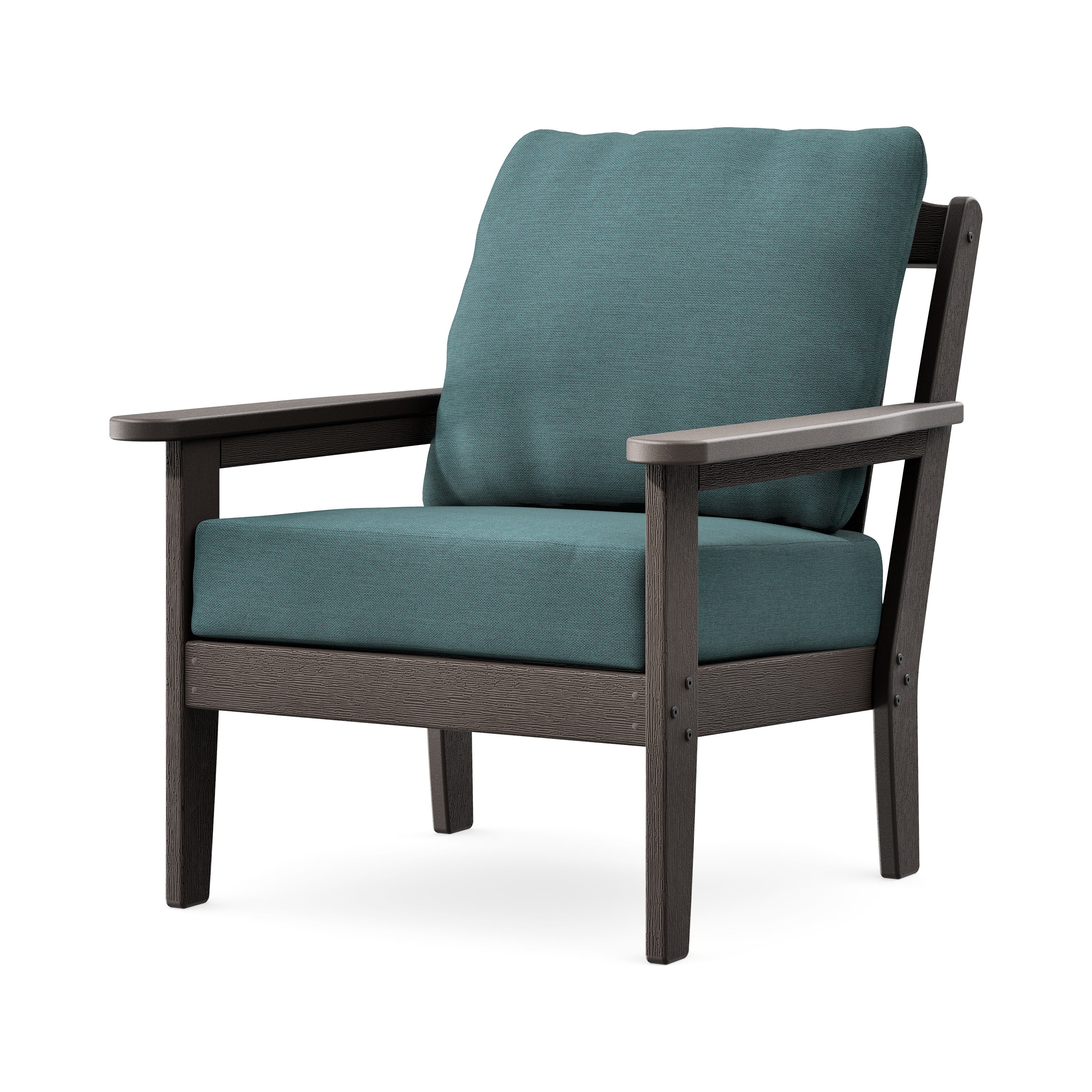 Cottage Deep Seating Chair in Vintage Coffee / Ocean Teal