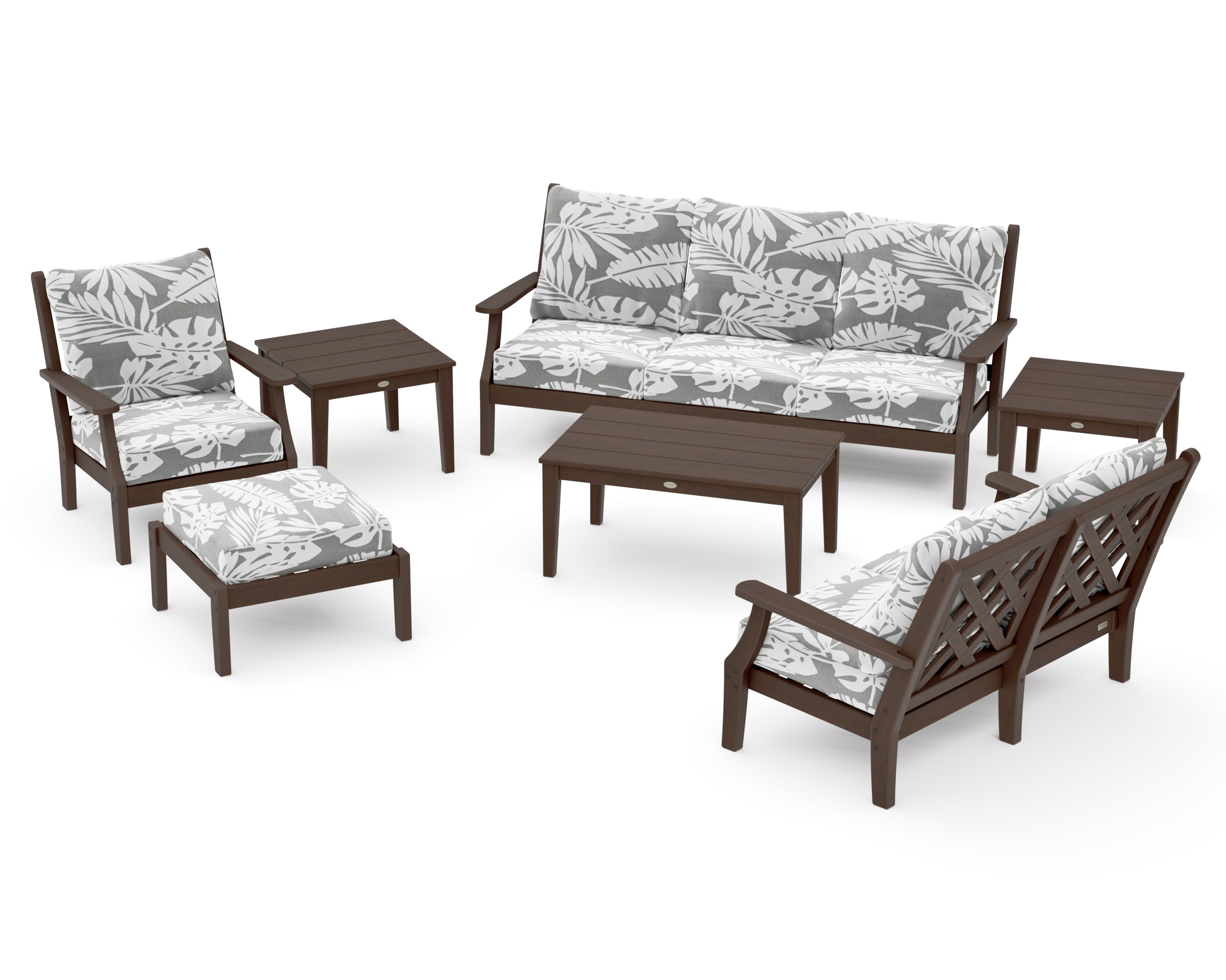 Wovendale 7-Piece Deep Seating Set in Kona / Leaf Grey Mist