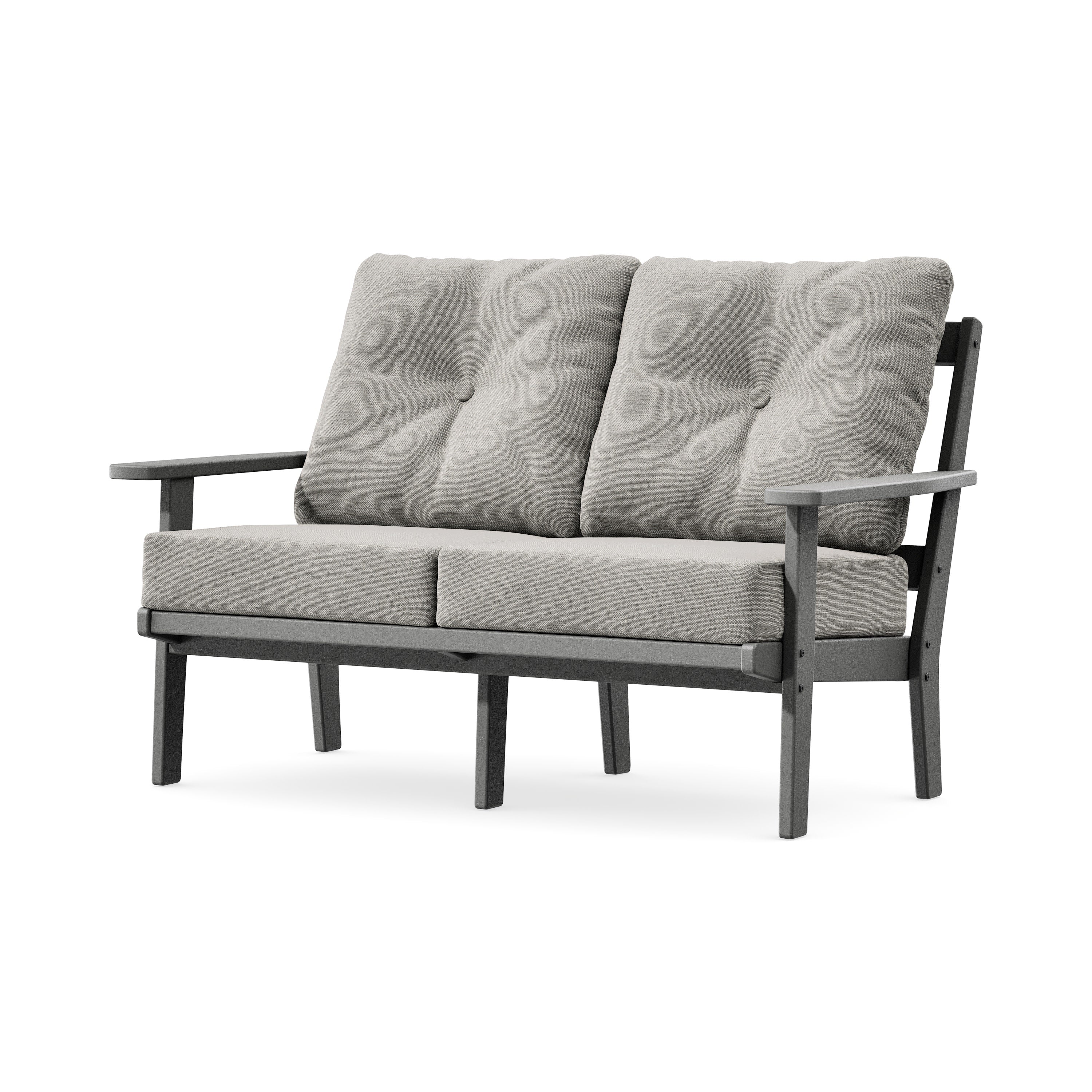 Prairie Deep SeatingLoveseat in Slate Grey / Weathered Tweed