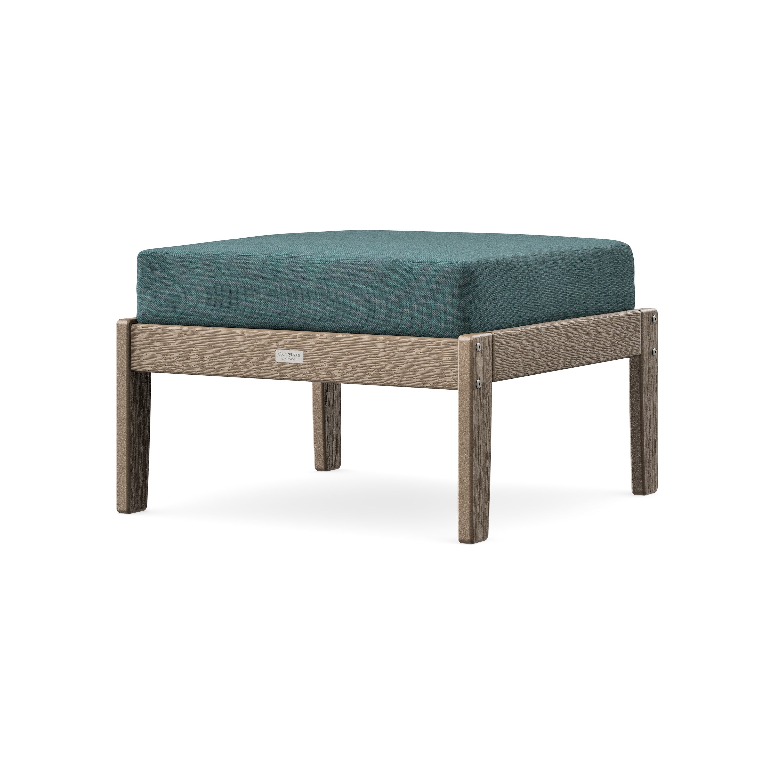 Cottage Deep Seating Ottoman in Vintage Sahara / Ocean Teal