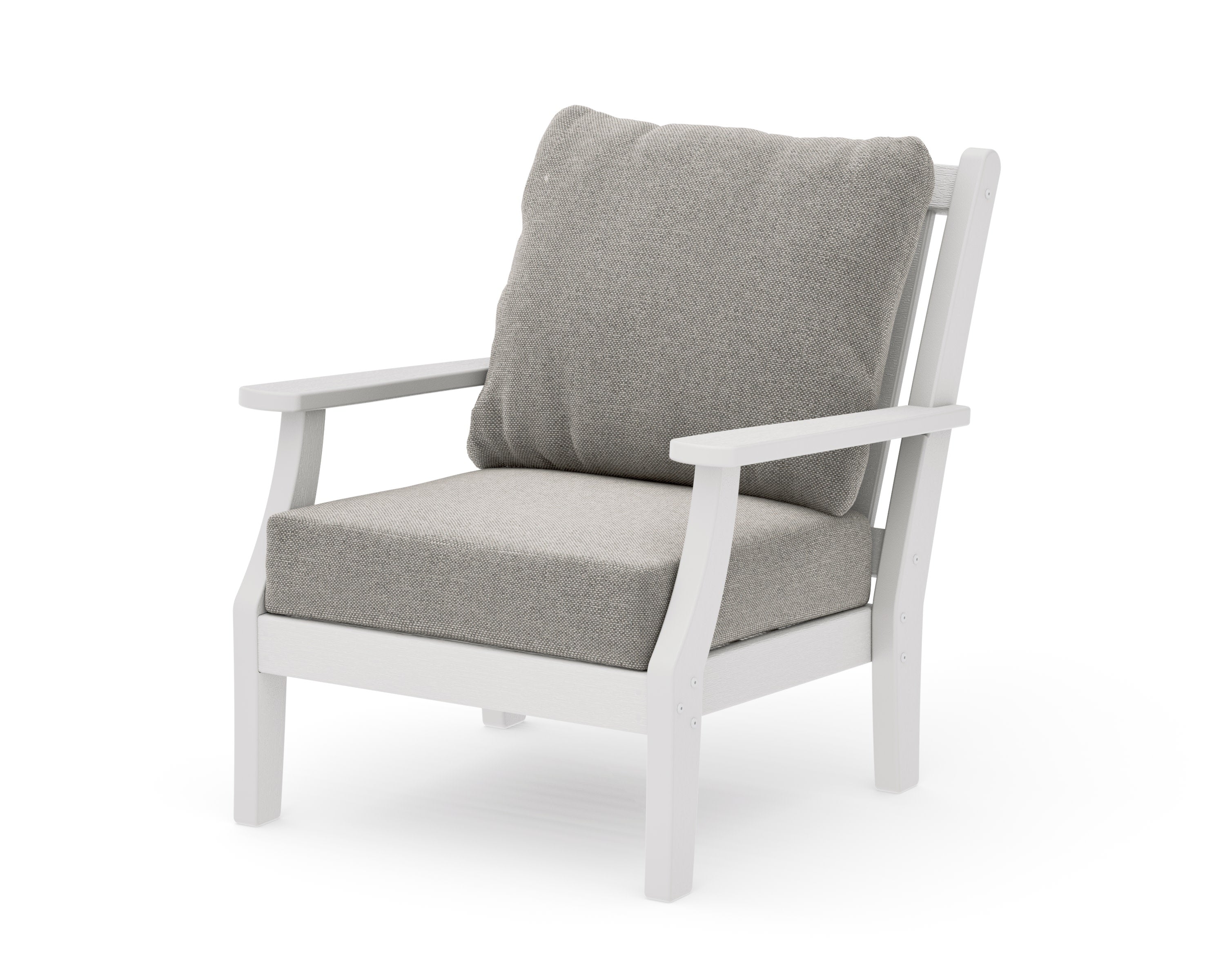 Wovendale Deep Seating Chair in Vintage White / Weathered Tweed