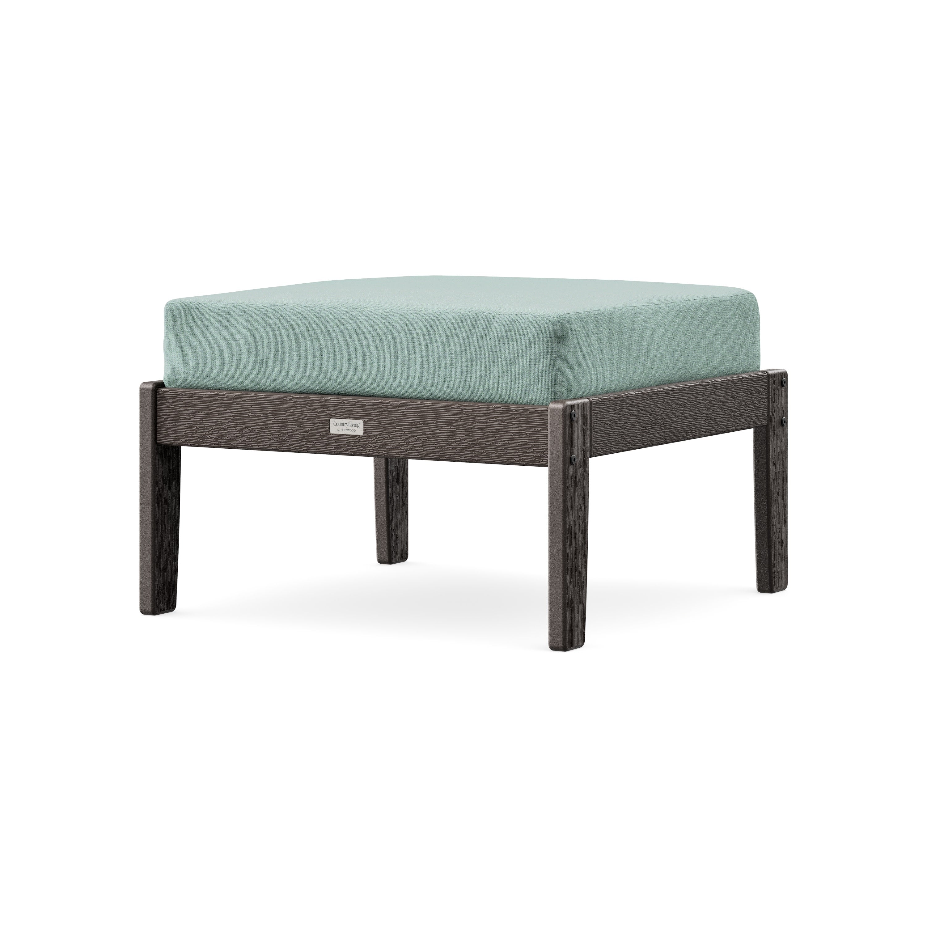Cottage Deep Seating Ottoman in Vintage Coffee / Glacier Spa
