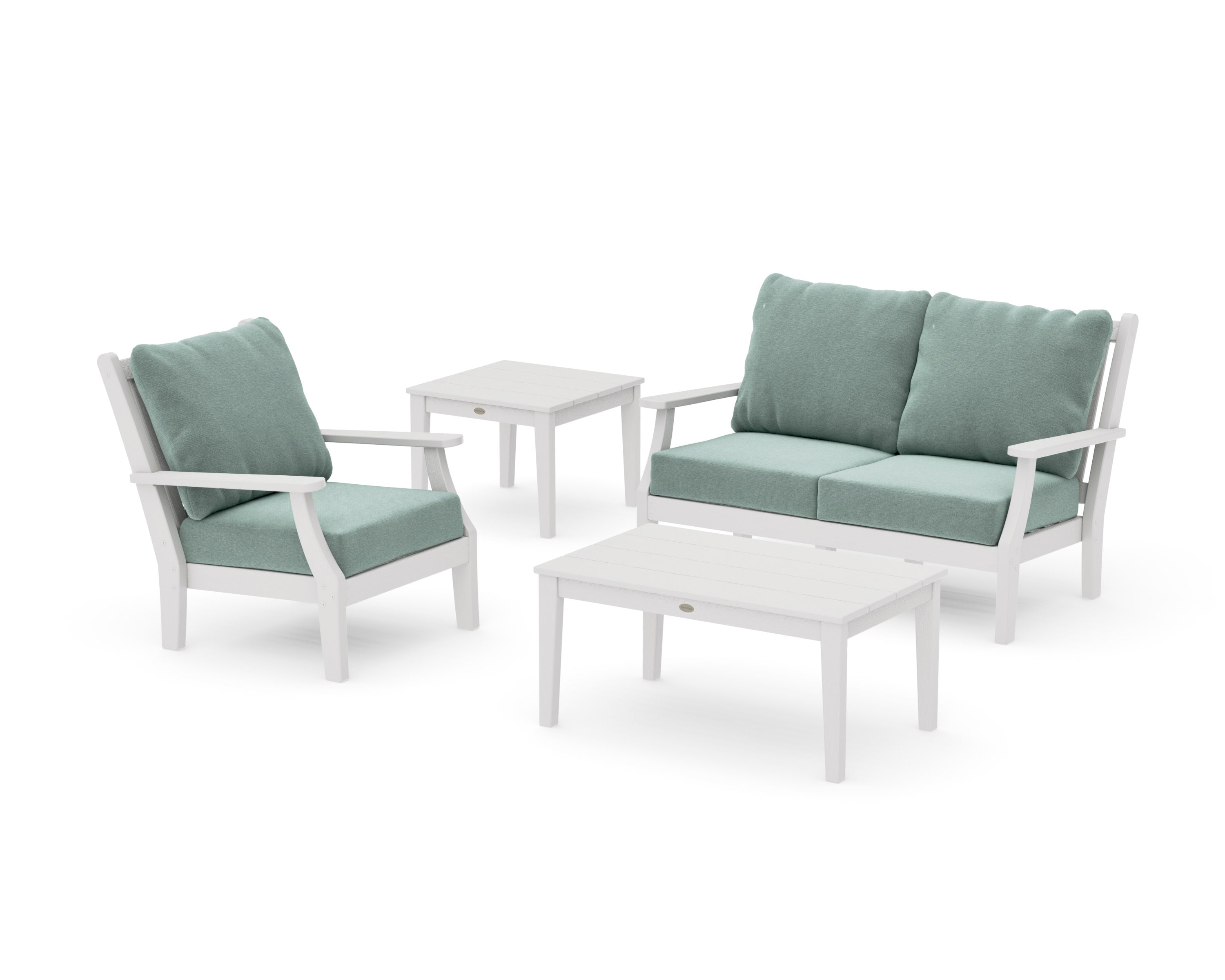 Wovendale 4-Piece Deep Seating Set in Vintage White / Glacier Spa