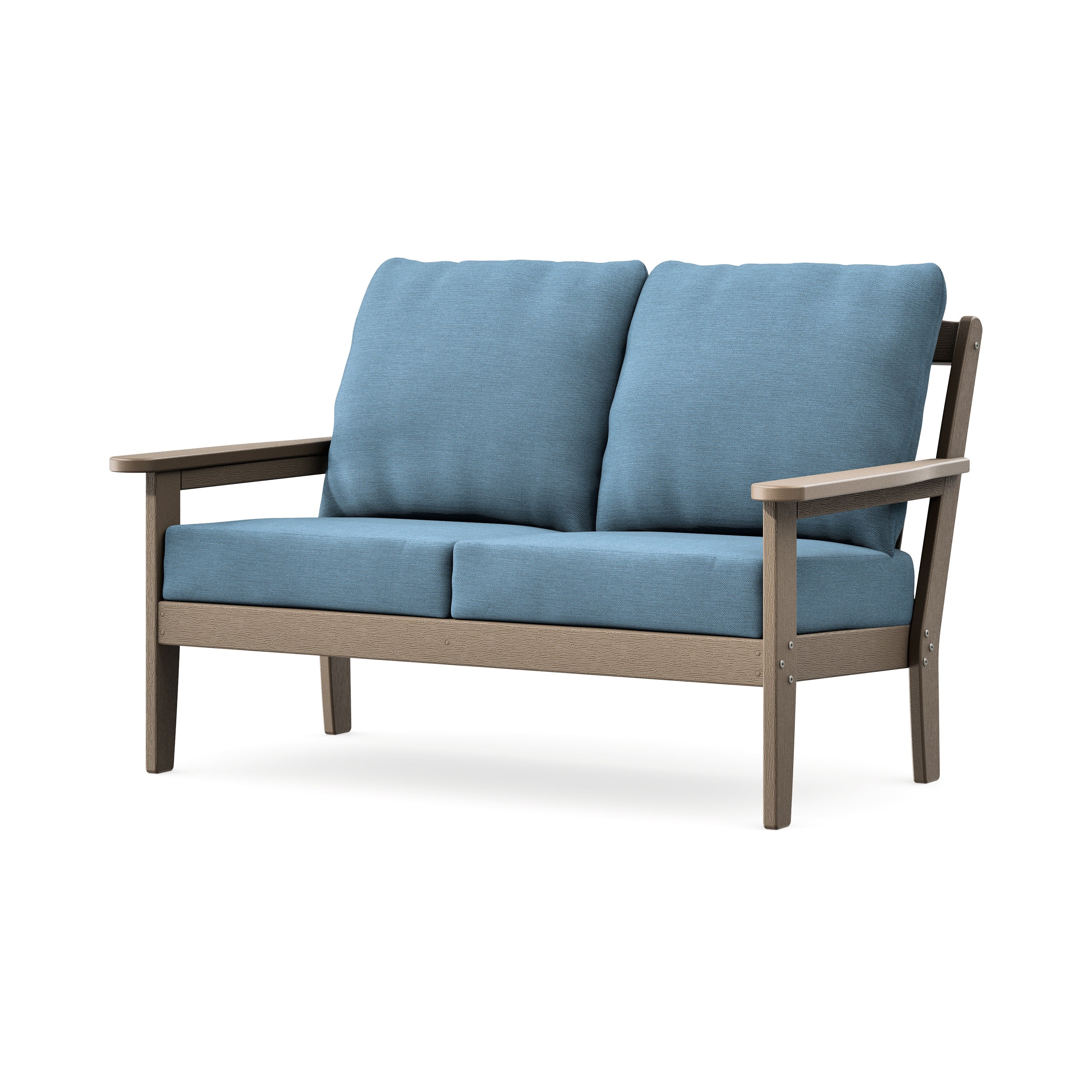 Cottage Deep Seating Loveseat in Vintage Sahara / Sky Blue