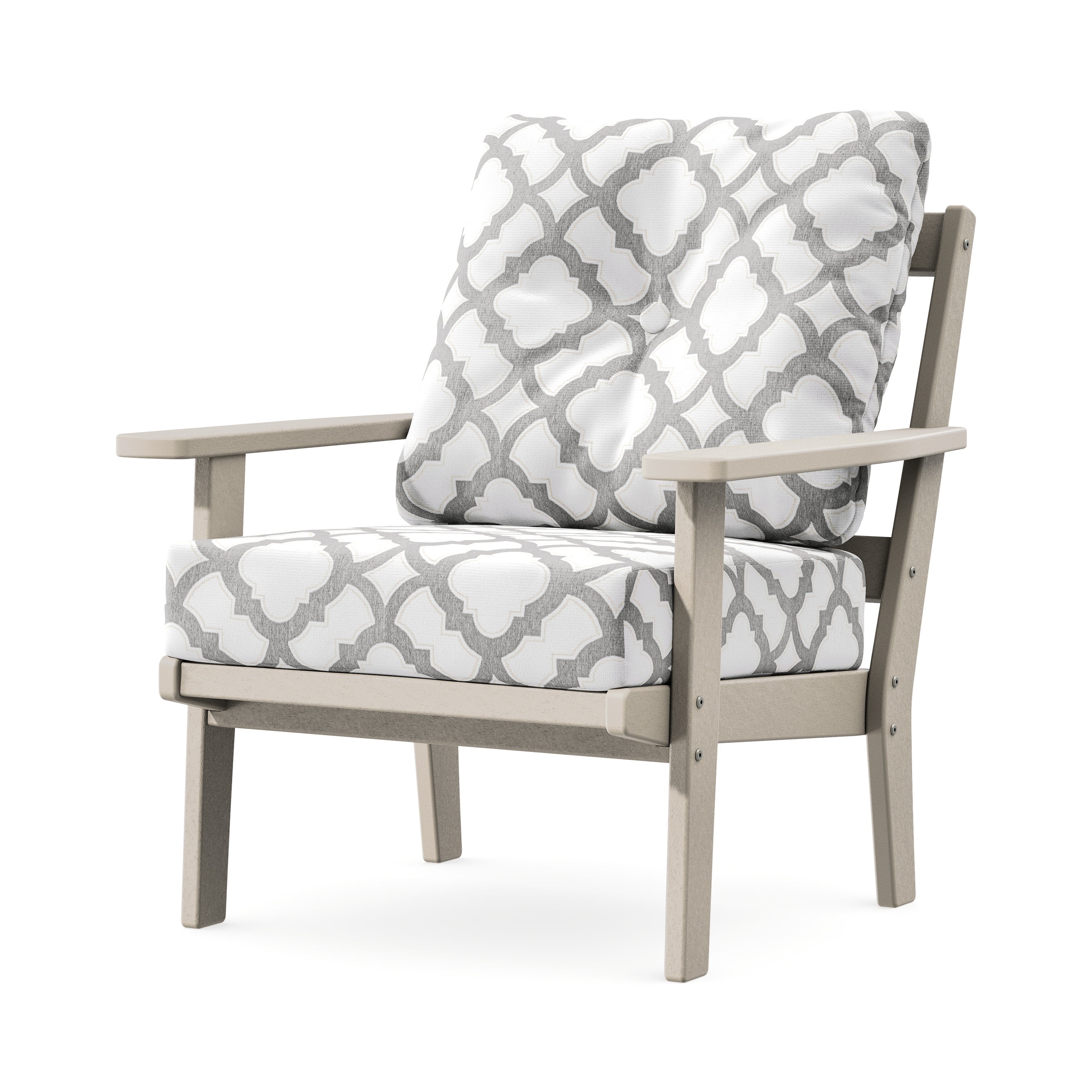 Prairie Deep Seating Chair in Sand / Trellis Grey Mist