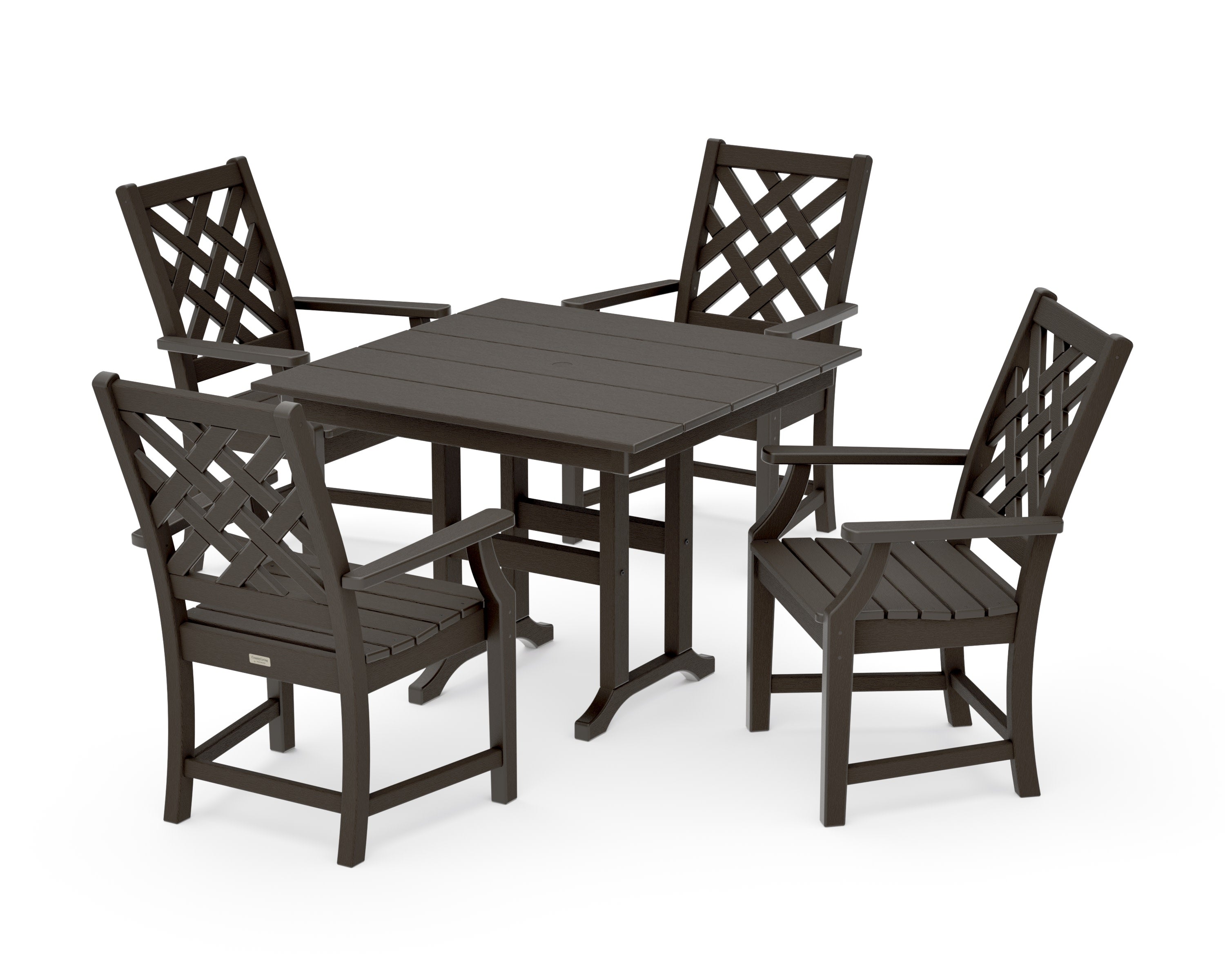 Wovendale 5-Piece Farmhouse Dining Set in Vintage Coffee