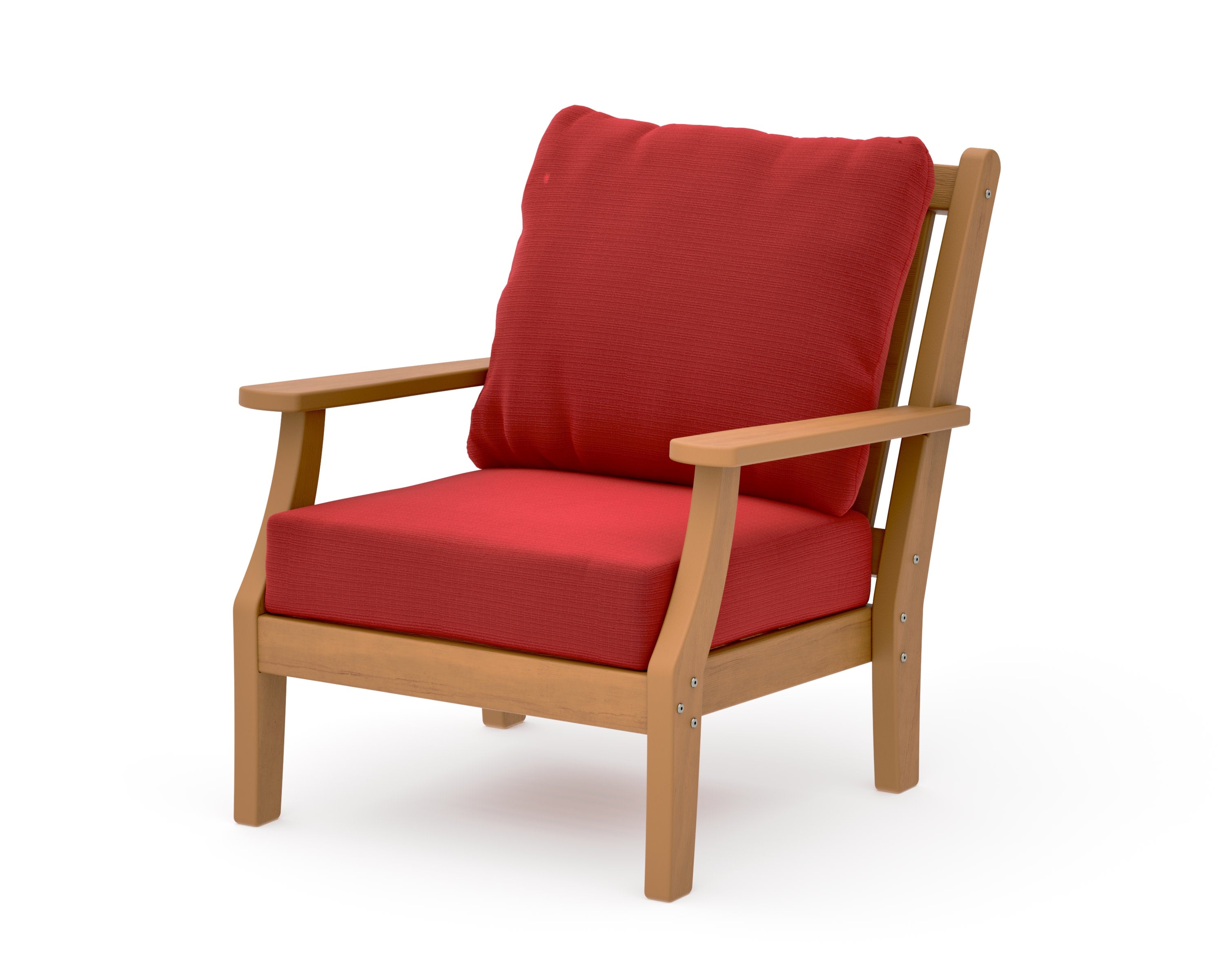 Wovendale Deep Seating Chair in Natural / Crimson Linen
