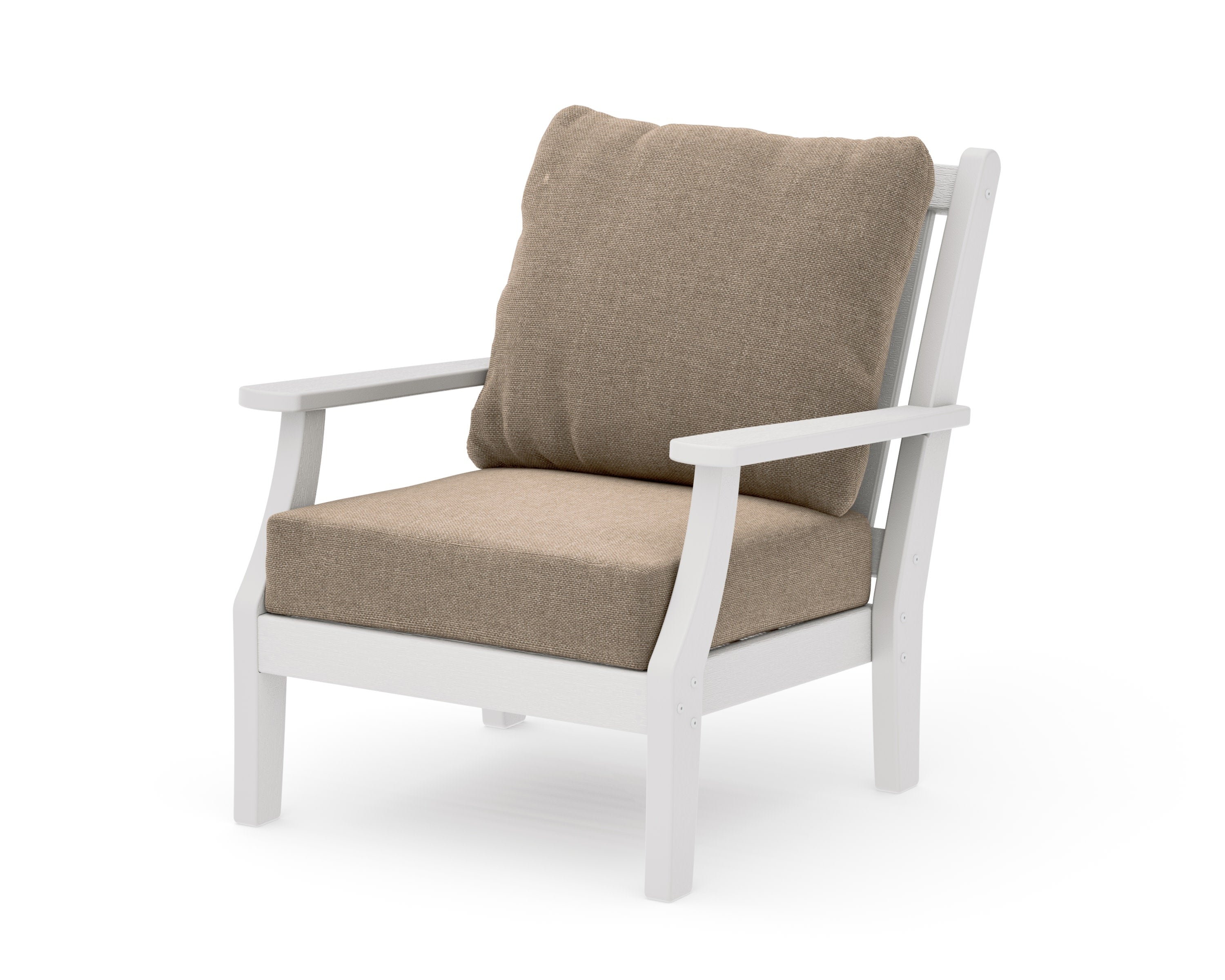 Wovendale Deep Seating Chair in Vintage White / Spiced Burlap