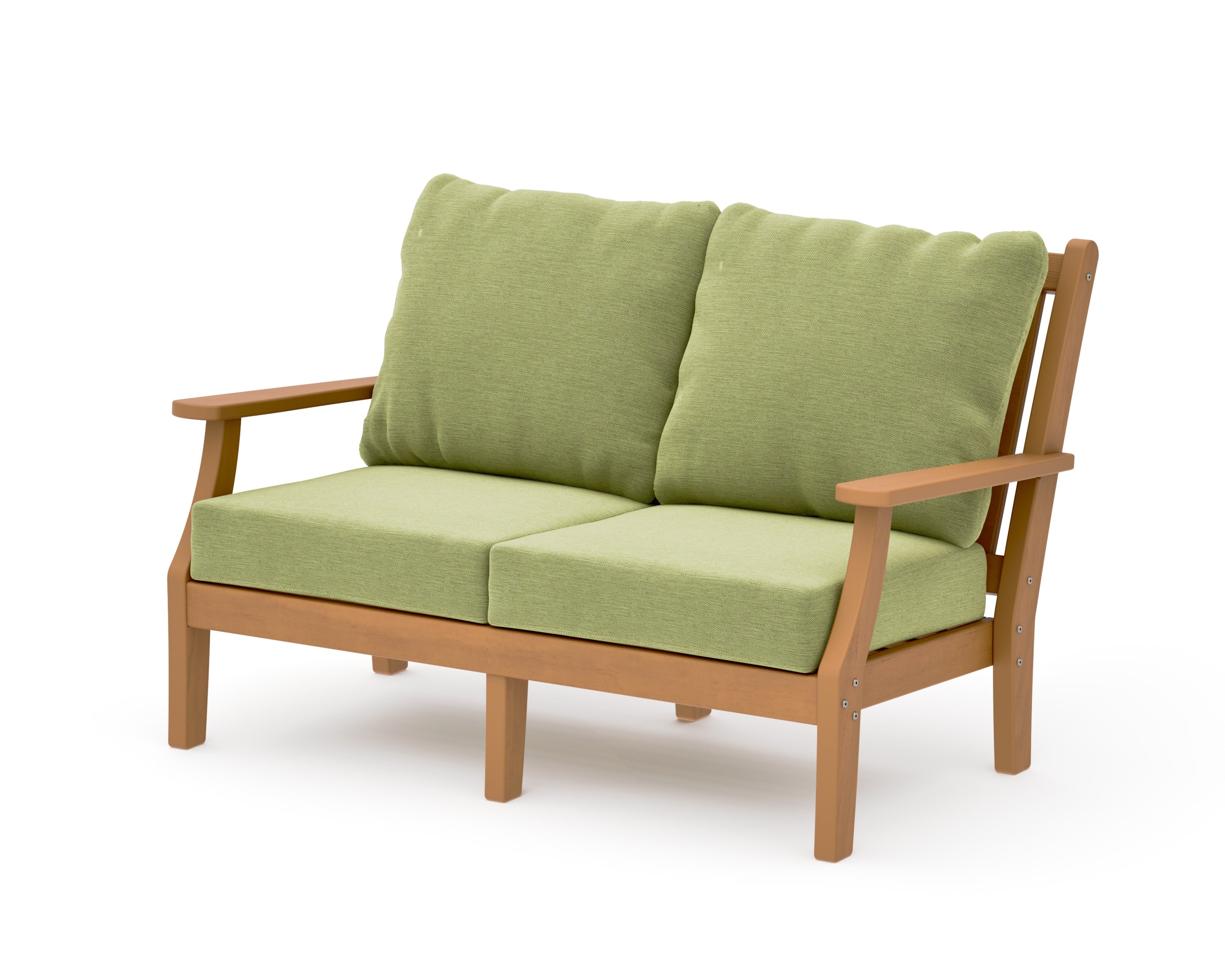 Wovendale Deep Seating Loveseat in Natural / Chartreuse Boucle
