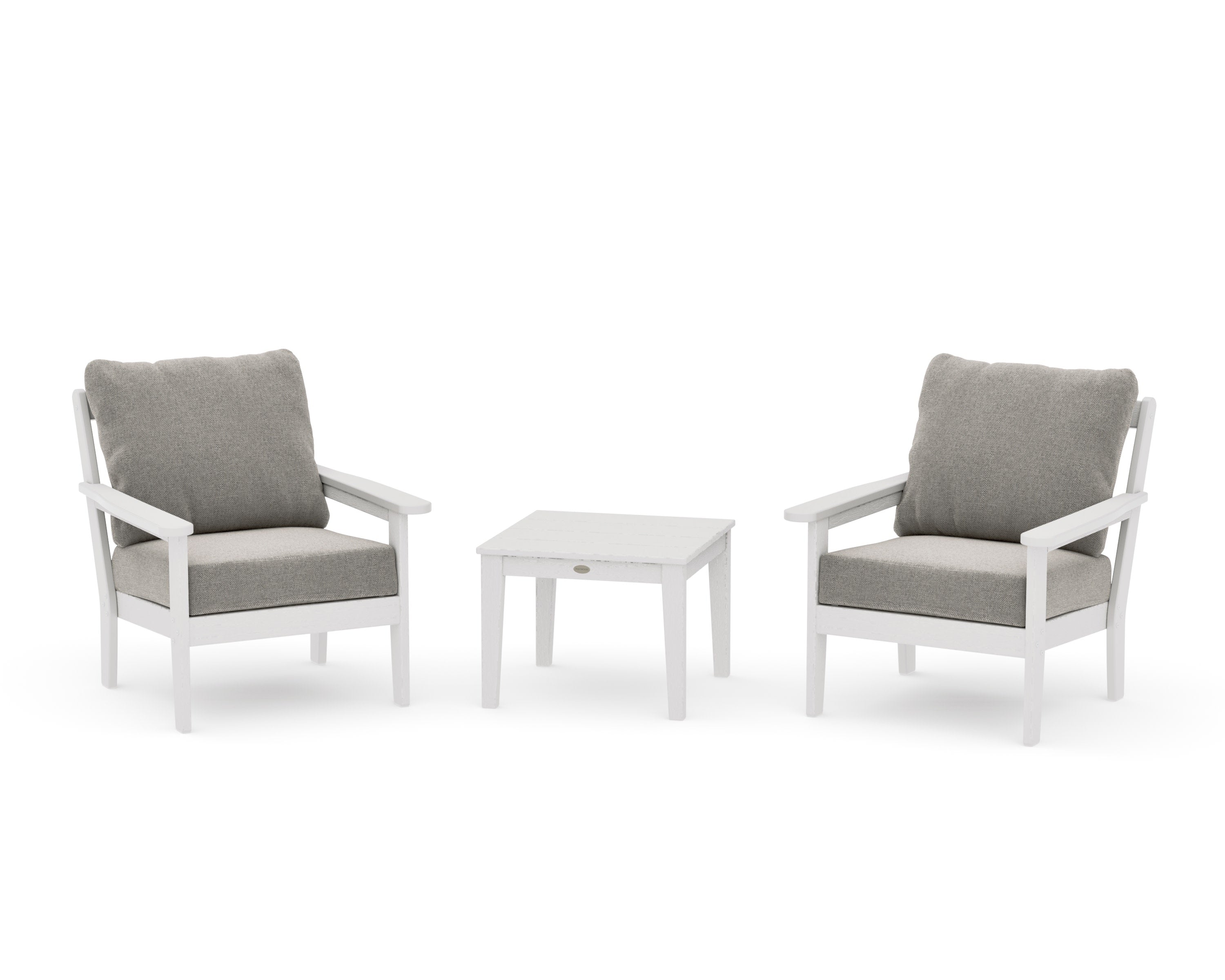 Cottage 3-Piece Deep Seating Set in Vintage White / Weathered Tweed