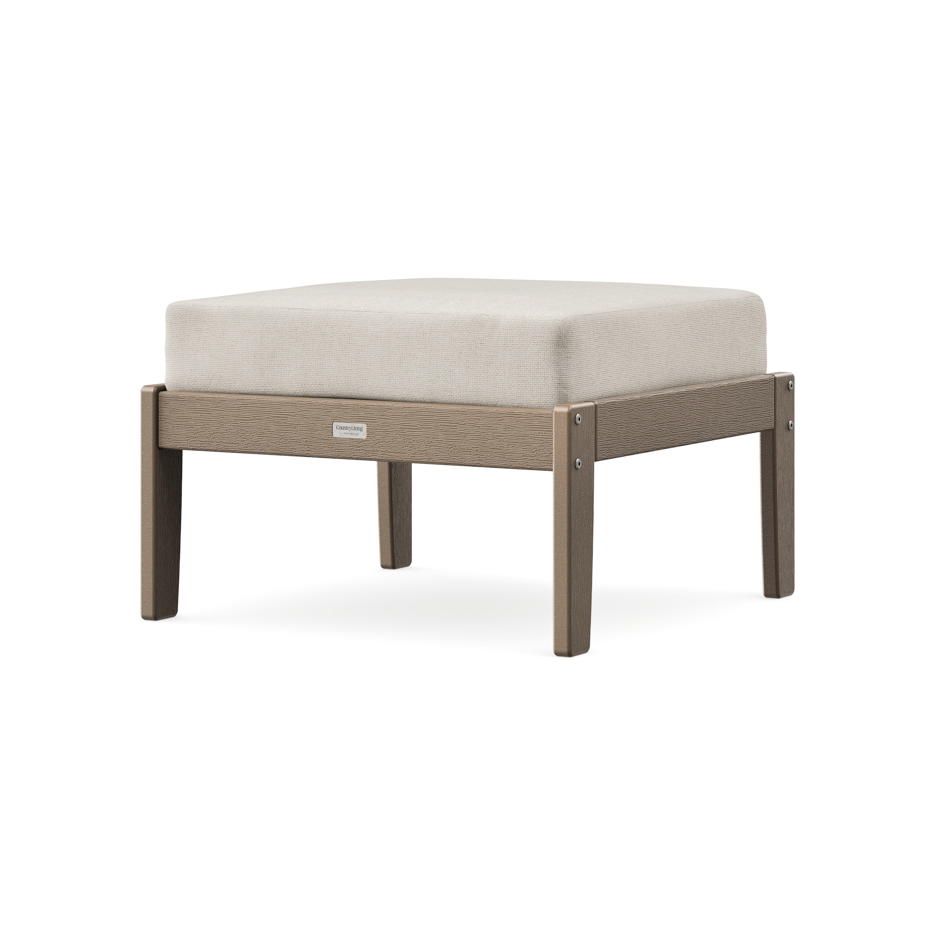 Cottage Deep Seating Ottoman in Vintage Sahara / Dune Burlap