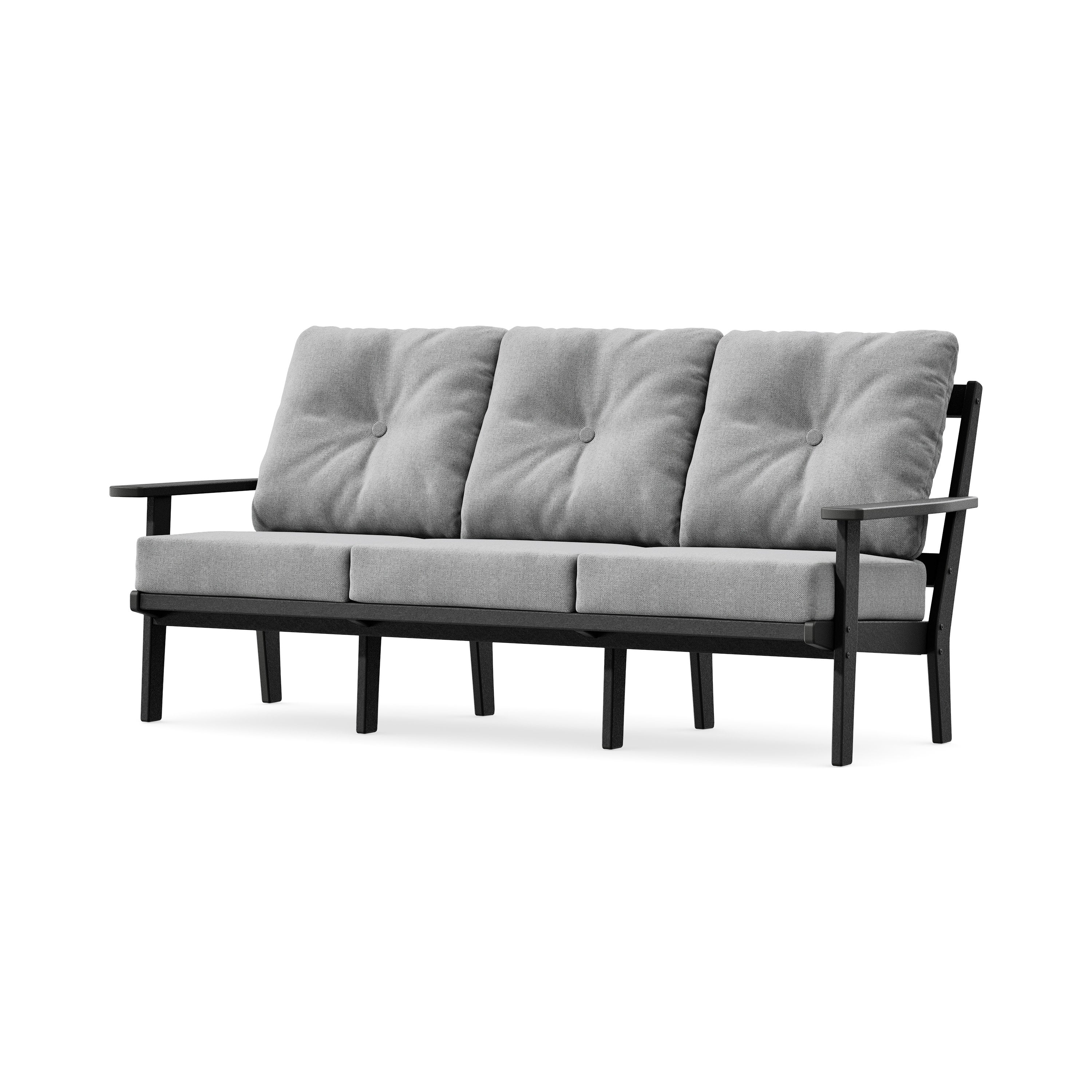 PrairieDeep Seating Sofa in Black / Grey Mist