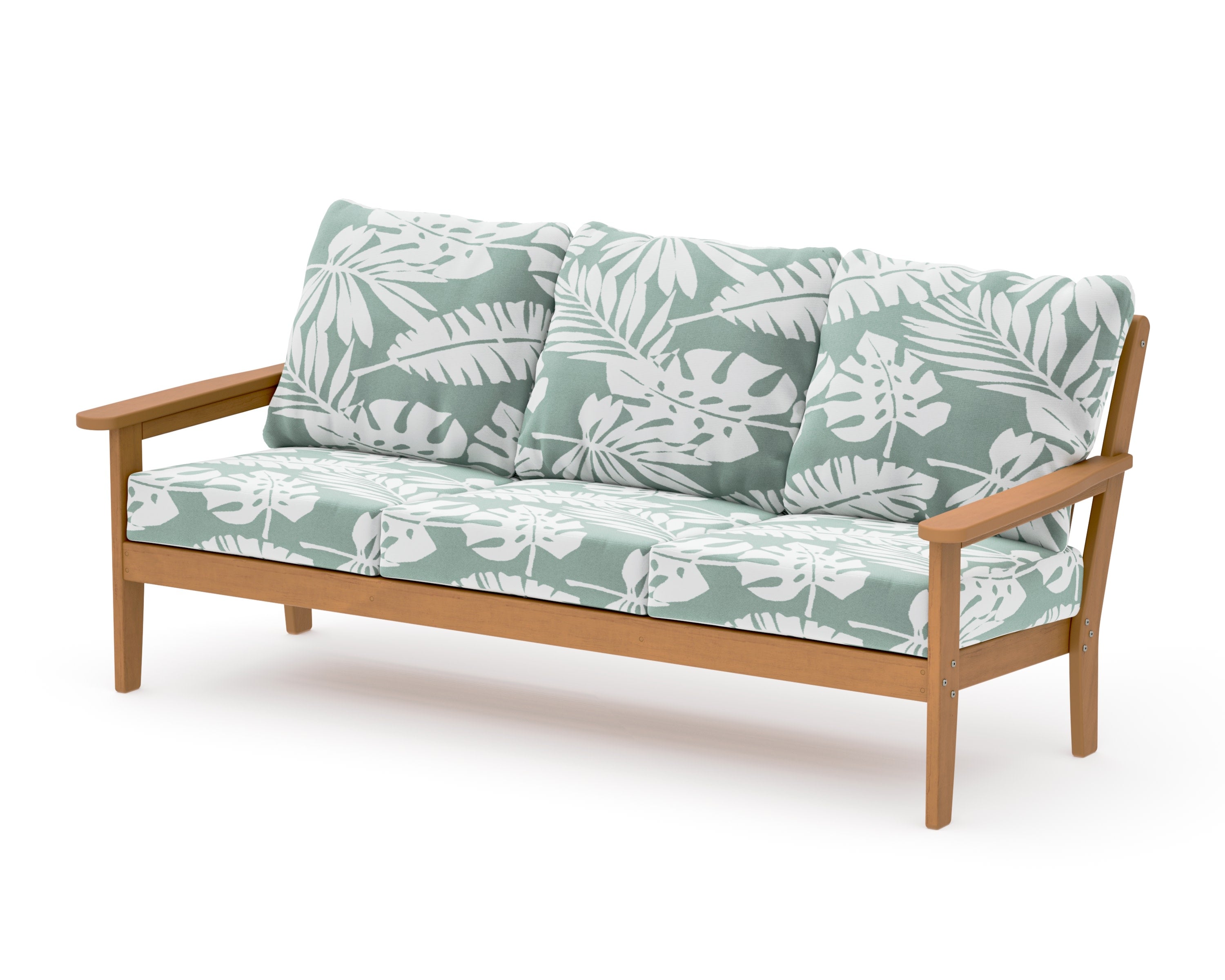 Cottage Deep Seating Sofa in Natural / Leaf Glacier Spa