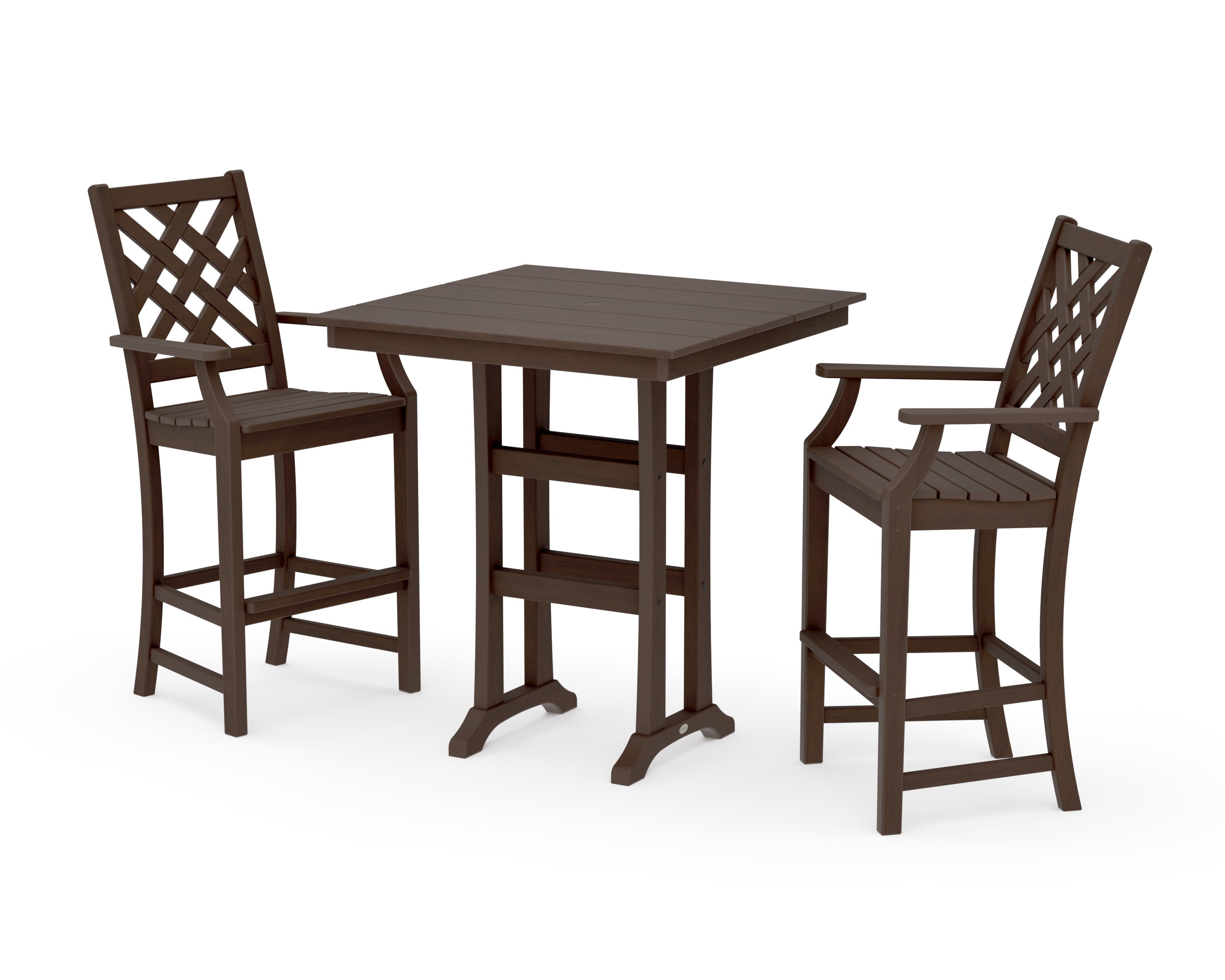Wovendale 3-Piece Farmhouse Bar Set with Trestle Legs in Kona