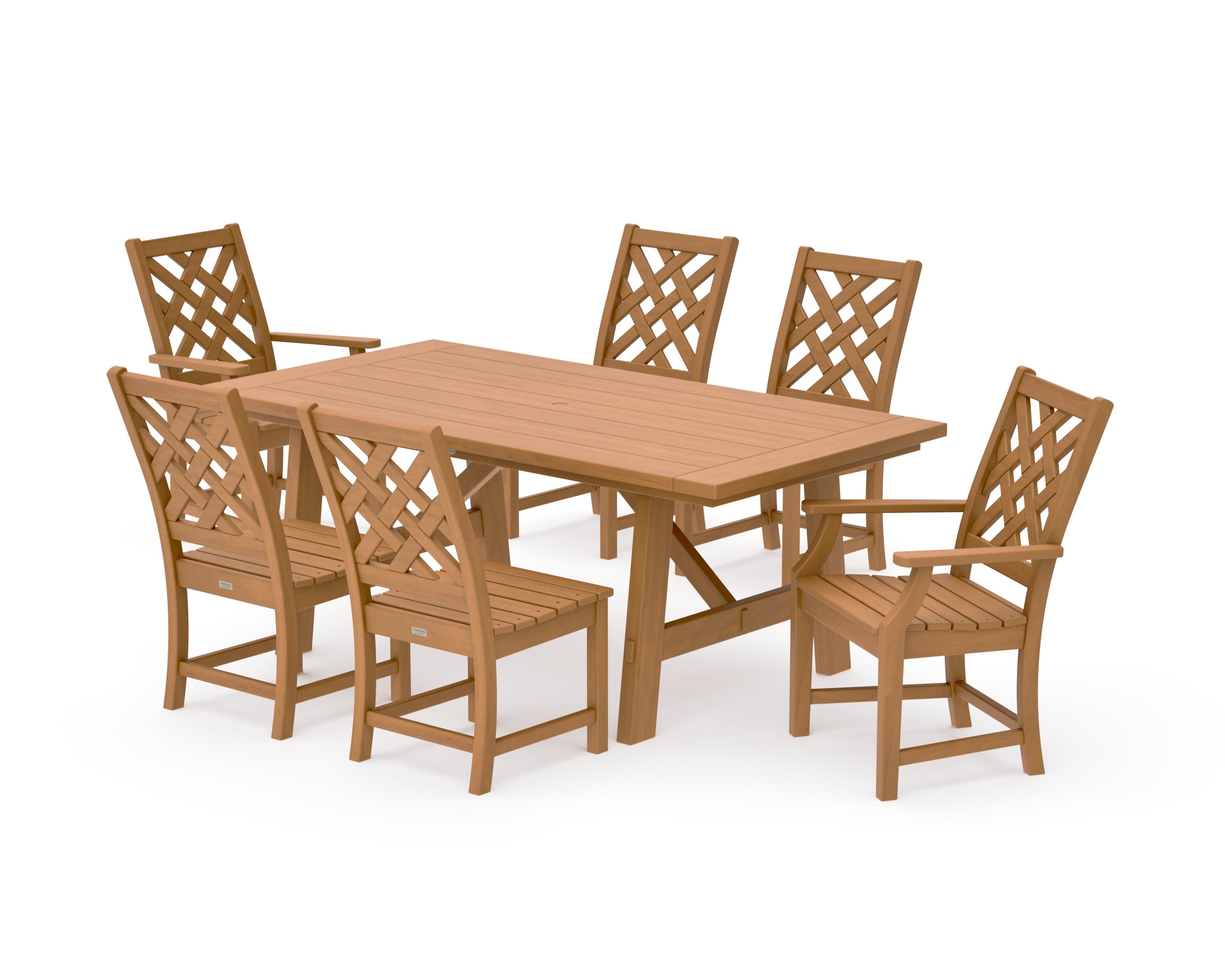 Wovendale 7-Piece Rustic Farmhouse Dining Set in Natural