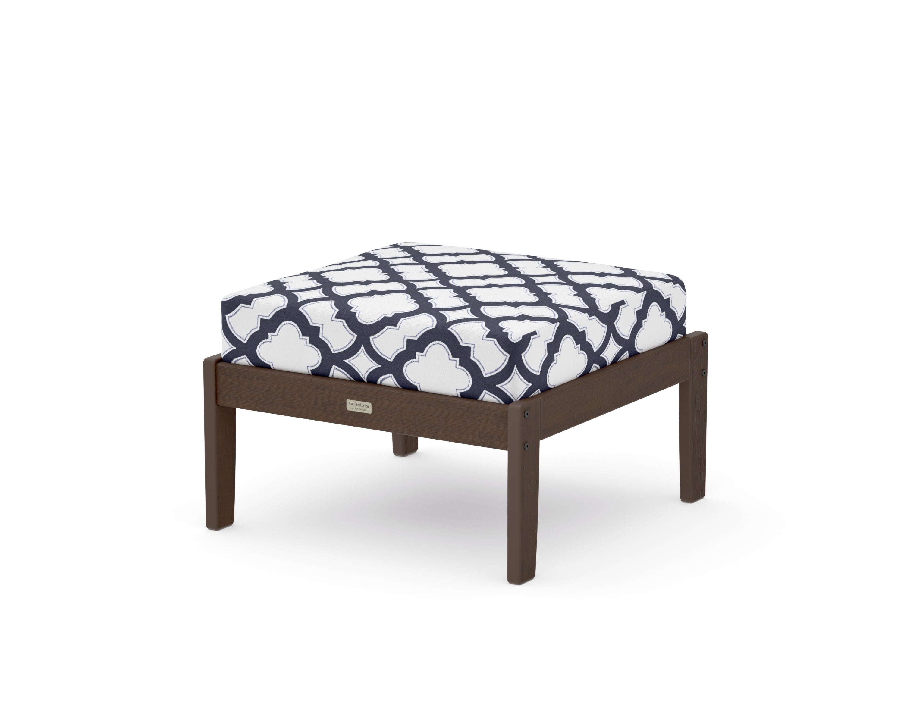 Cottage Deep Seating Ottoman in Kona / Trellis Navy