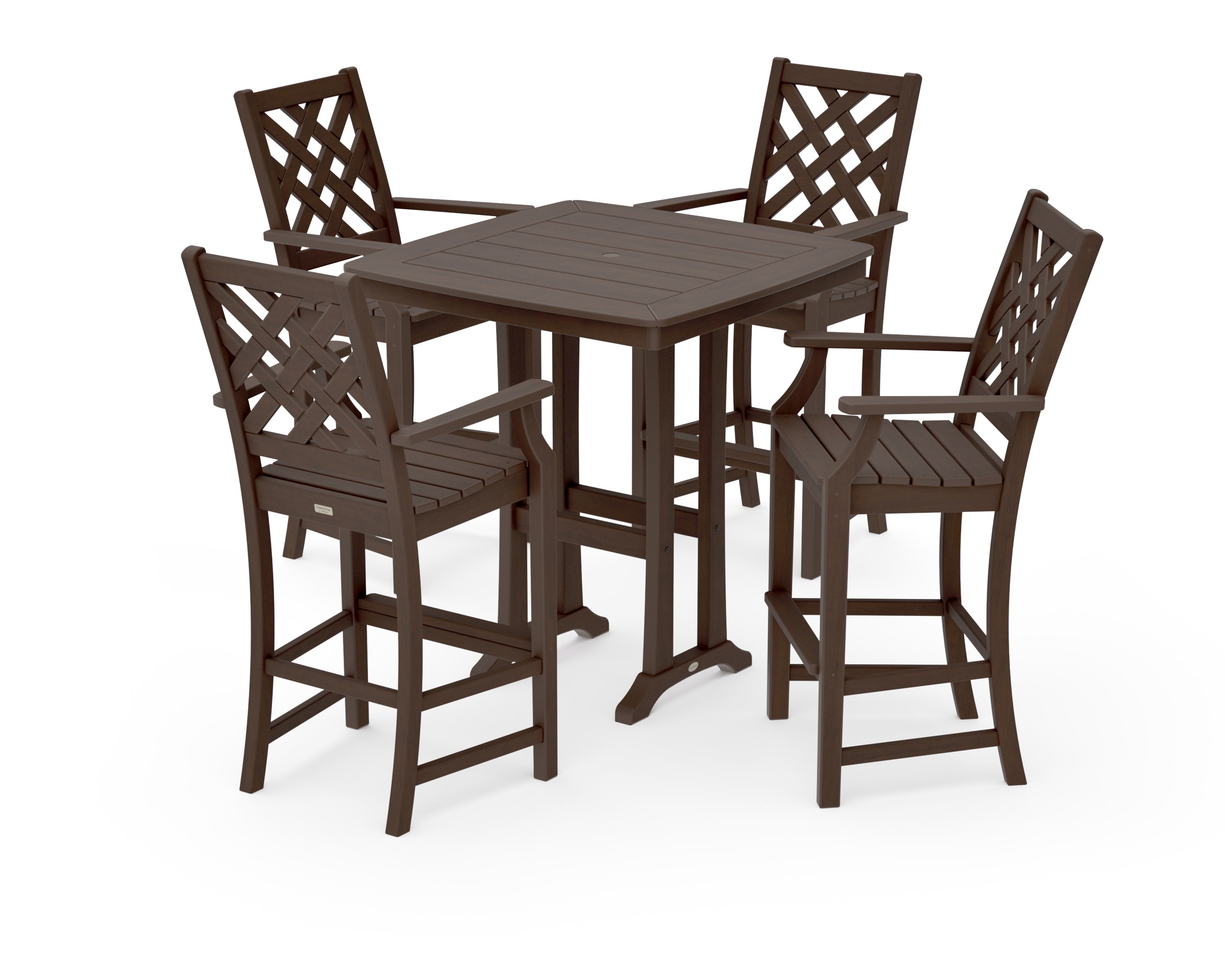 Wovendale 5-Piece Bar Set with Trestle Legs in Kona