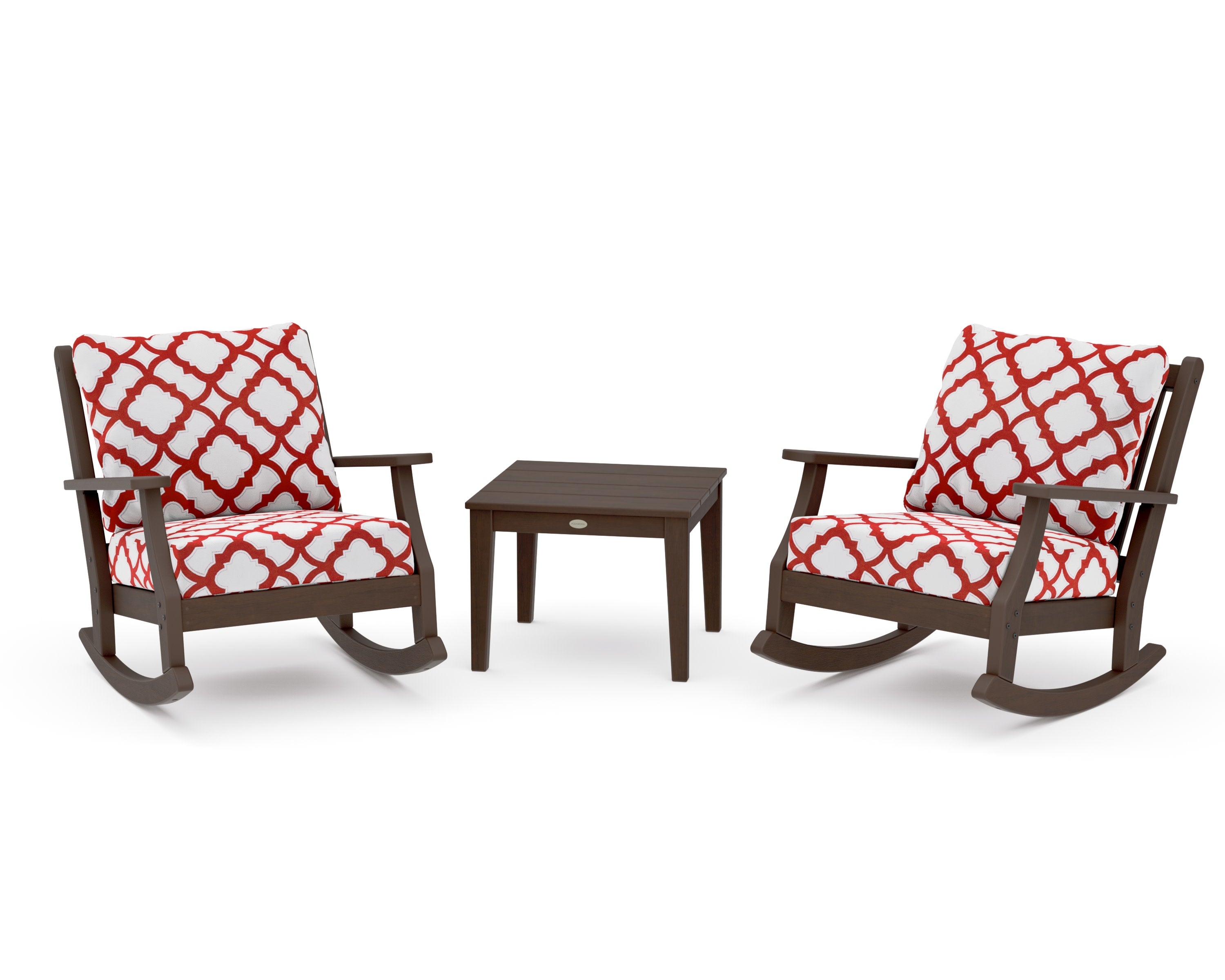 Wovendale 3-Piece Deep Seating Rocker Set in Kona / Trellis Crimson